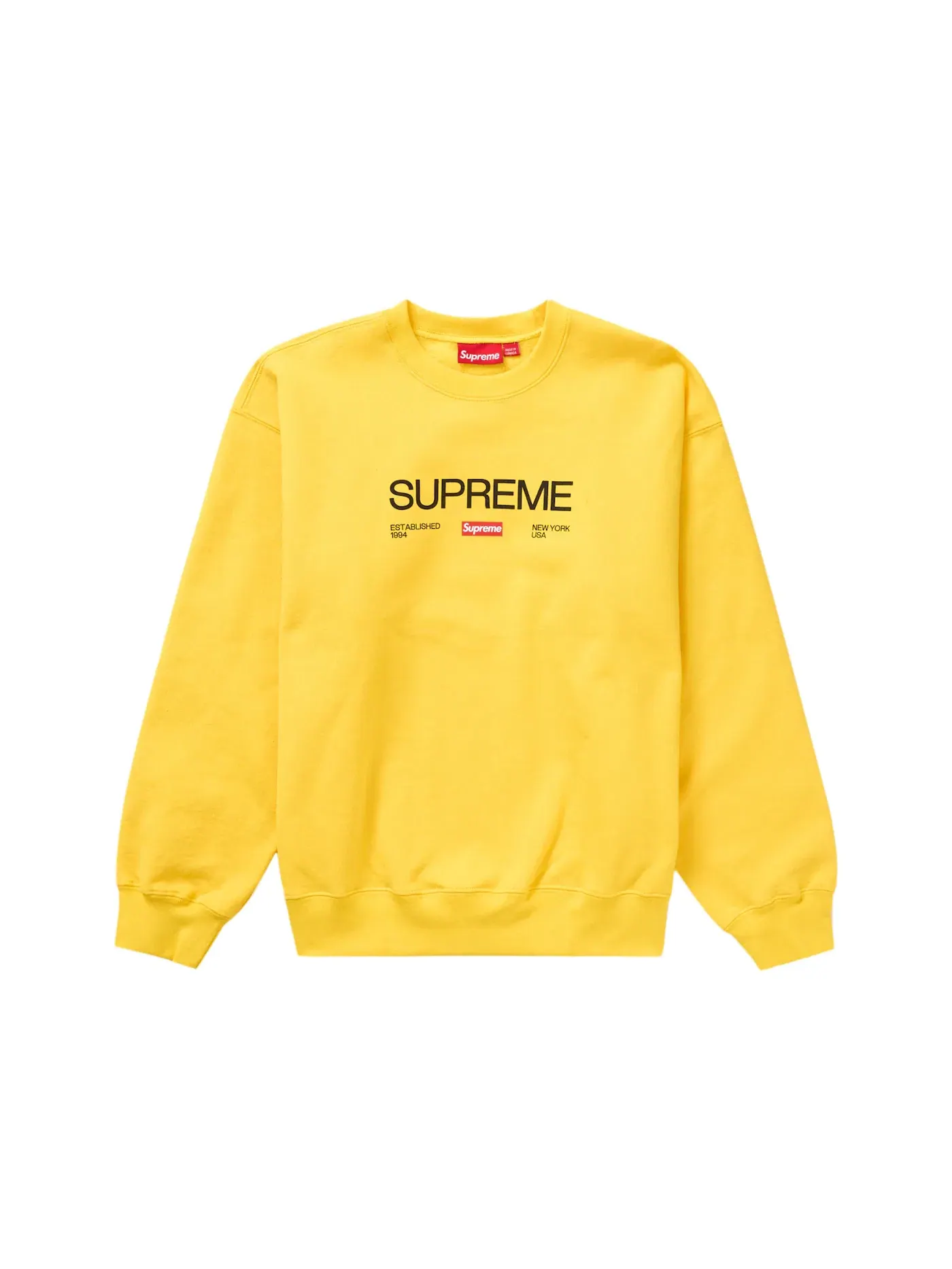 Мужской свитшот с принтом Supreme Crewneck — изображение 1 из 1, желтый