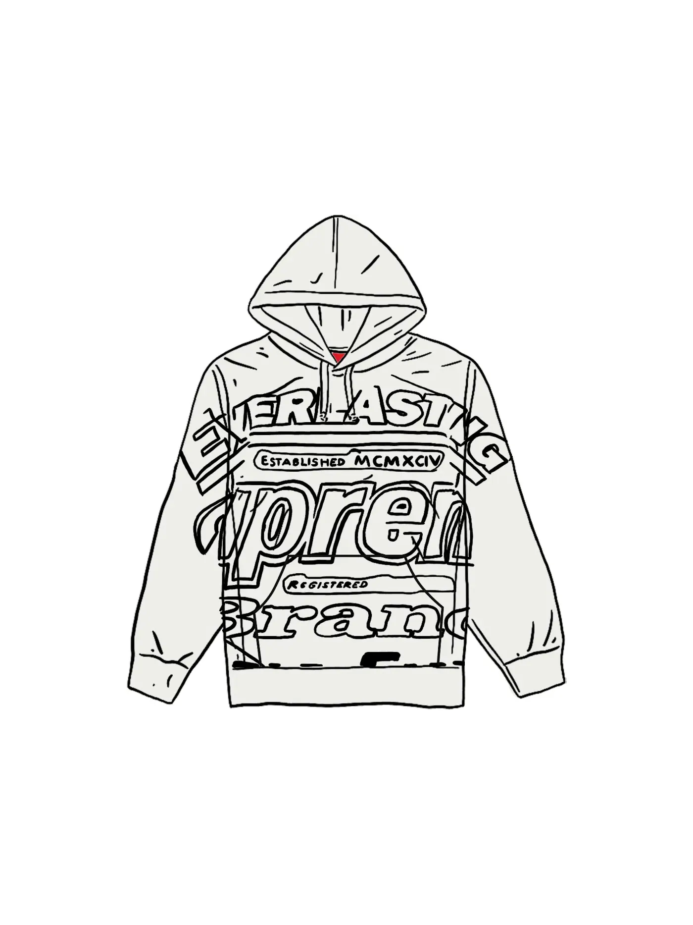 Мужской худи с капюшоном Supreme Everlasting White — изображение 1 из 1