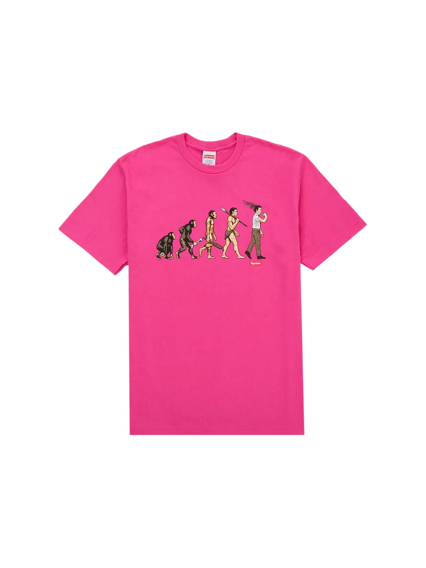 Мужская футболка с принтом Supreme Evolution Tee — изображение 1 из 1, фуксия