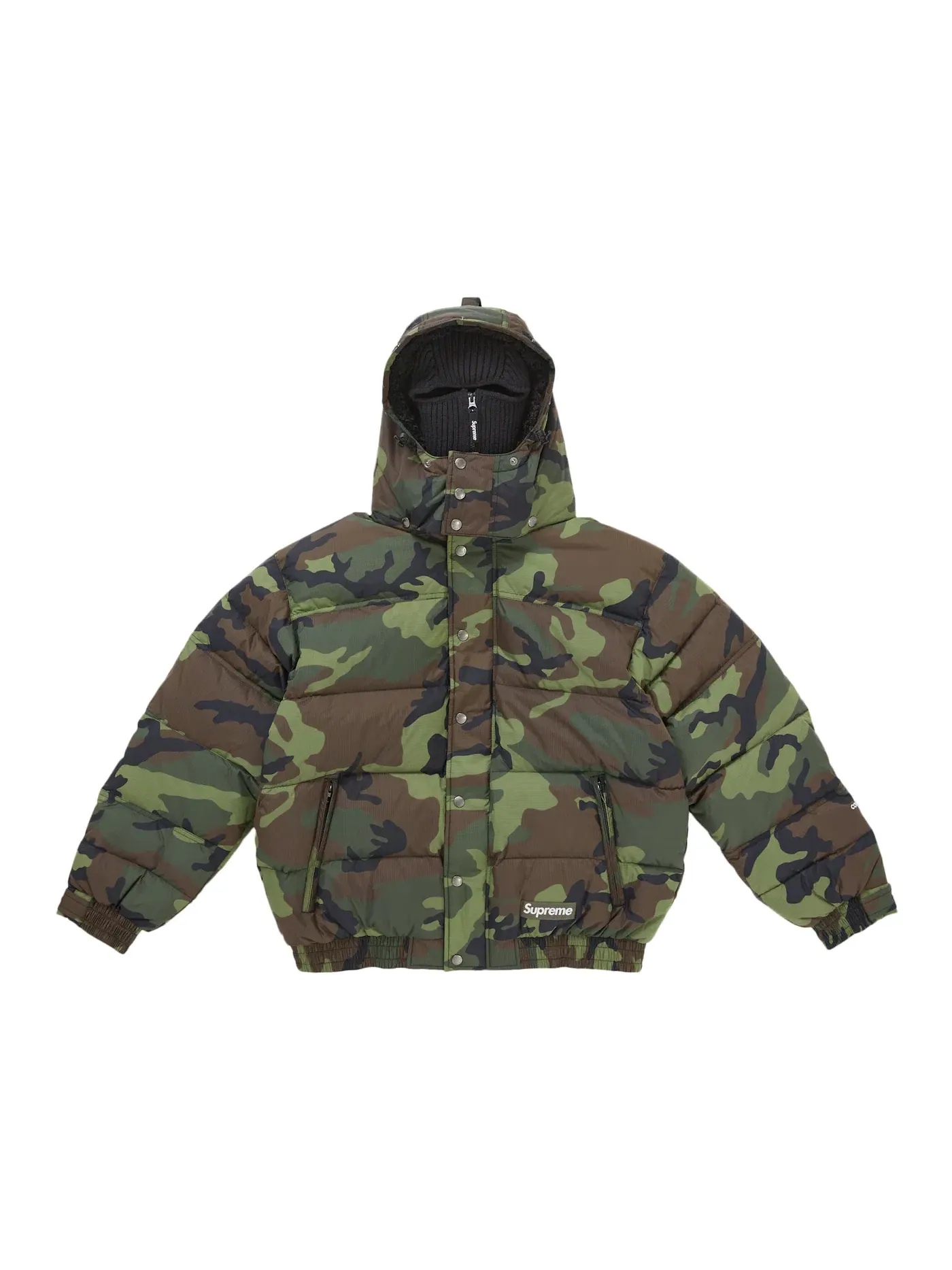 Мужская пуховая куртка-пуховик с капюшоном-маской Woodland Camo Supreme — изображение 2 из 5