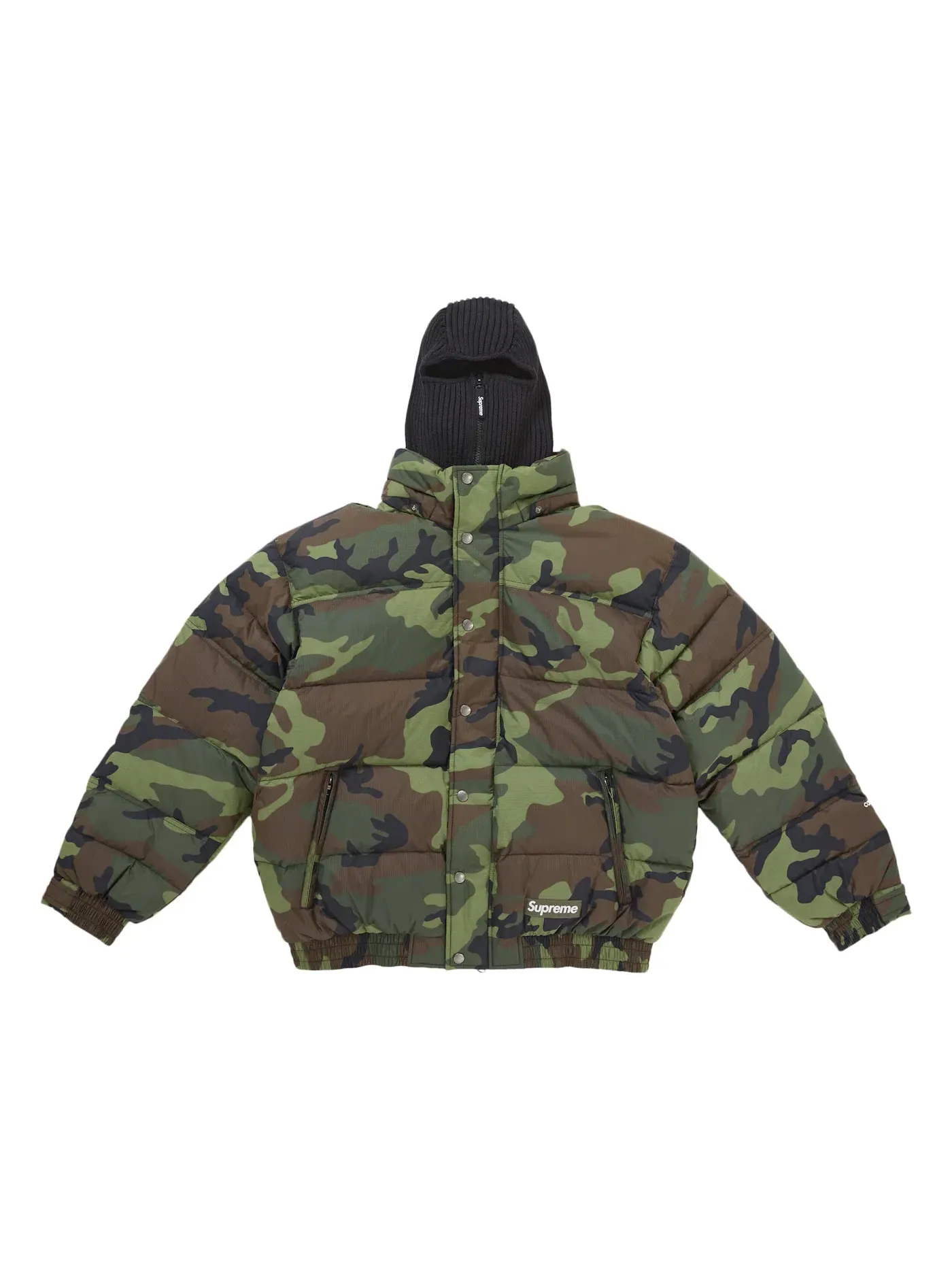Мужская пуховая куртка-пуховик с капюшоном-маской Woodland Camo Supreme — изображение 3 из 5