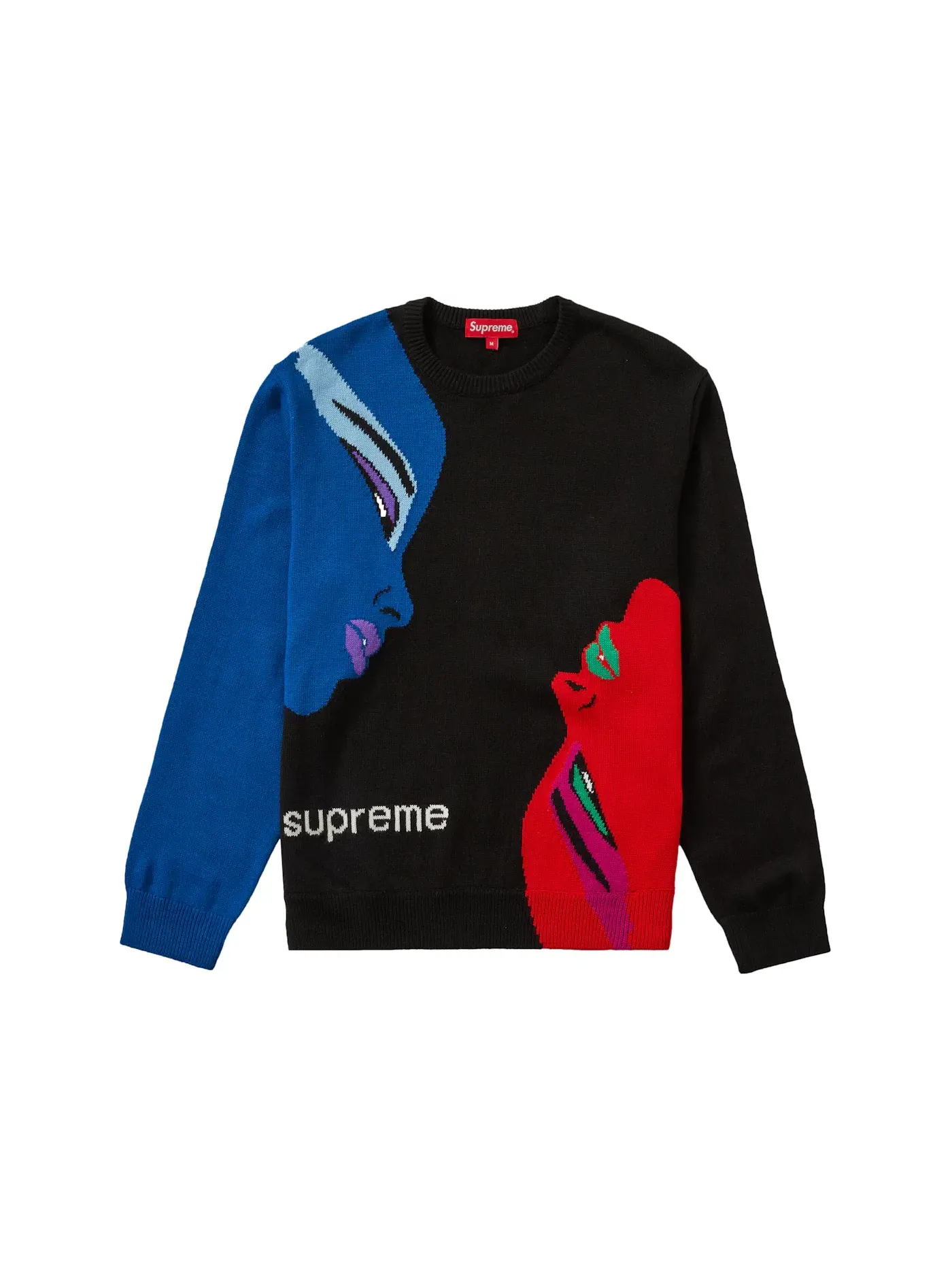 Мужской свитер с принтом Supreme Faces Sweater Supreme — изображение 1 из 2, черный