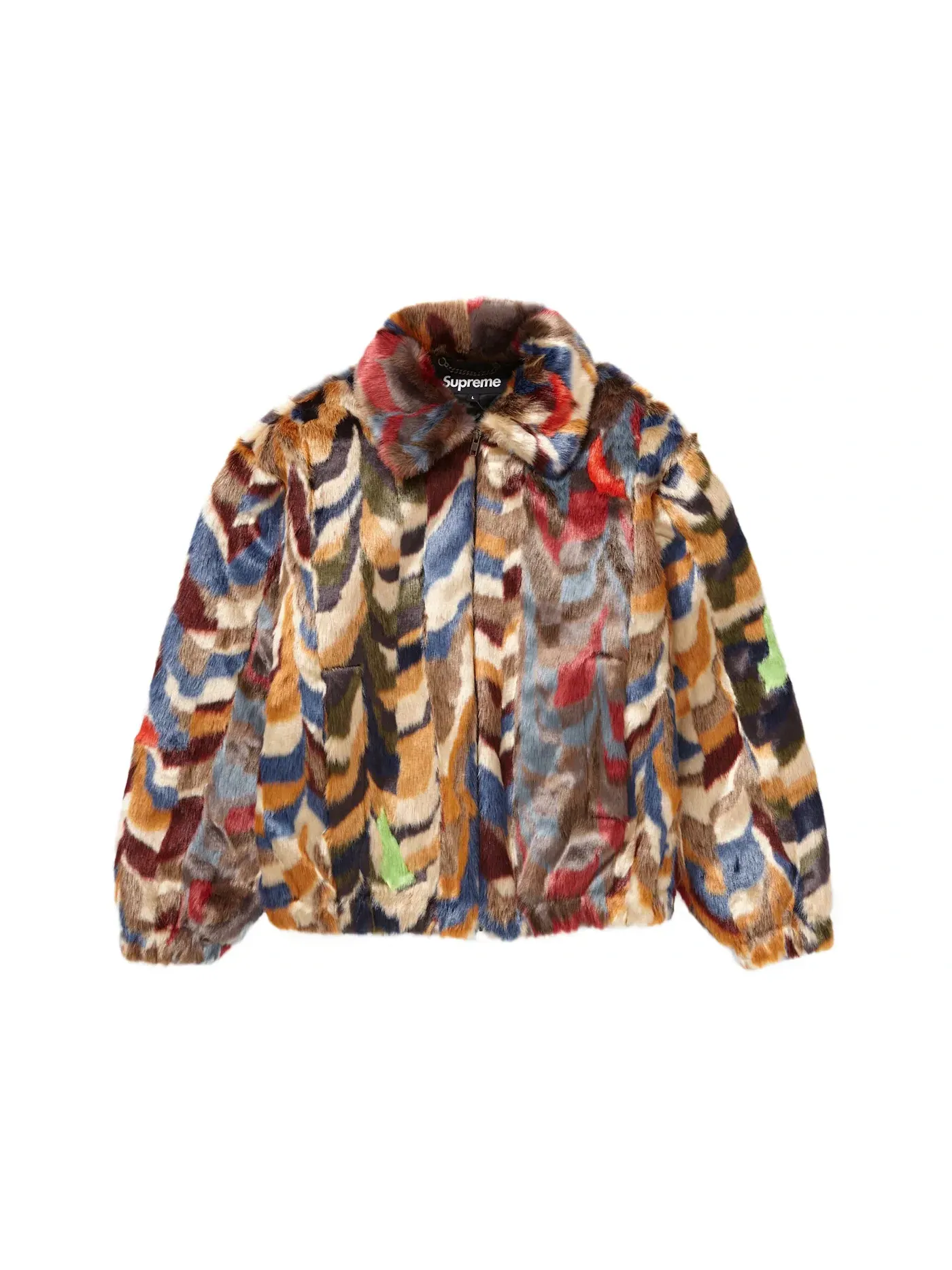 Мужская куртка-бомбер из искусственного меха Multicolor Supreme — изображение 1 из 2, мульти
