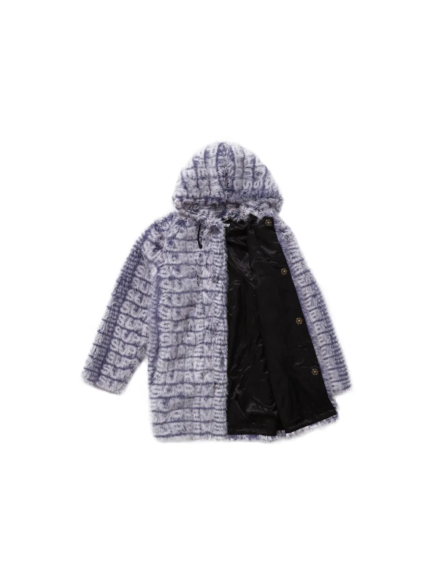 Мужское пальто из искусственного меха с капюшоном Supreme Coat — изображение 2 из 3, фиолетовый