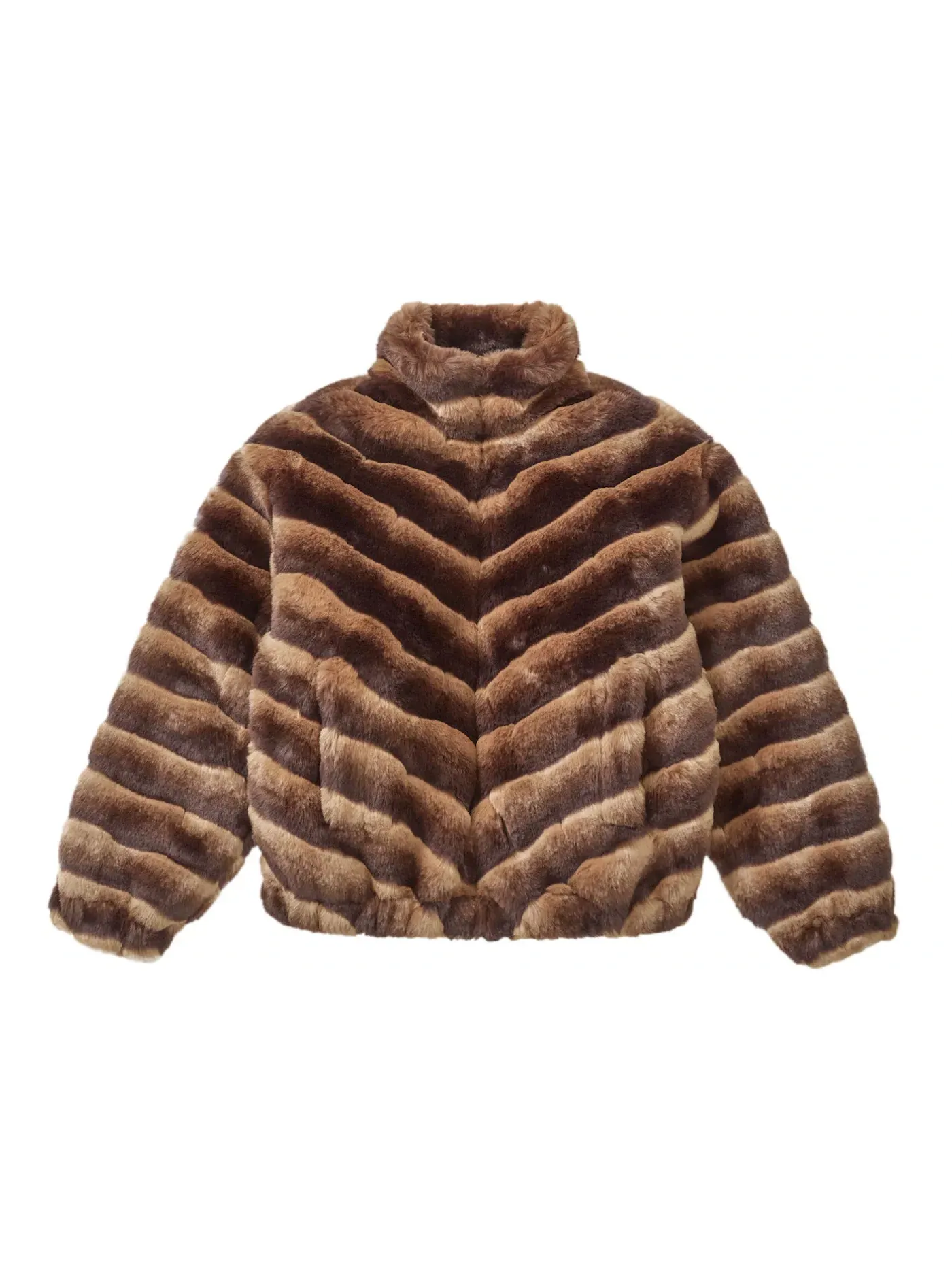 Мужская куртка из искусственного меха с принтом Supreme, Jacket — изображение 1 из 3, коричневый
