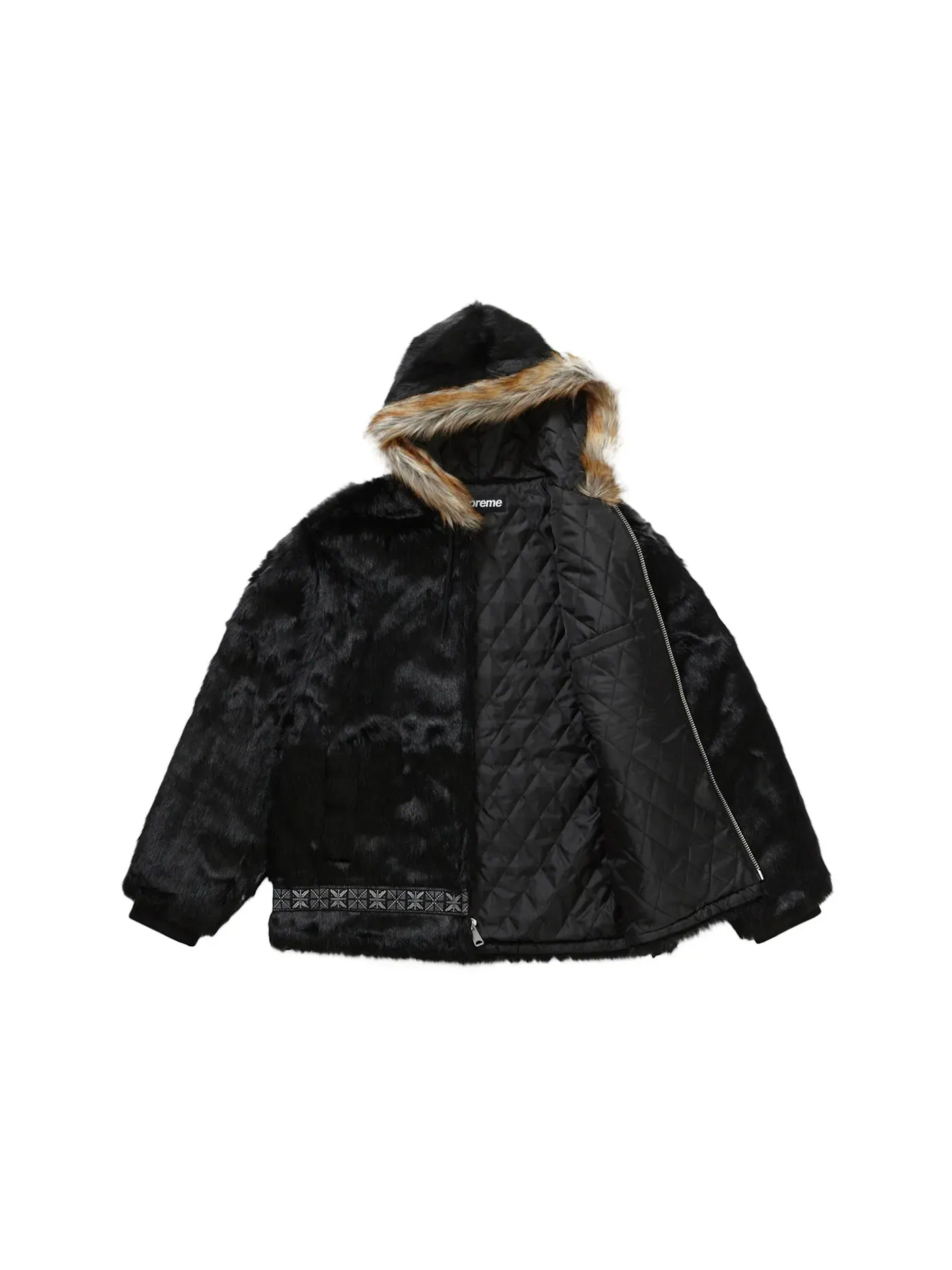 Мужское пальто из искусственного меха Parka Supreme — изображение 2 из 3, черный