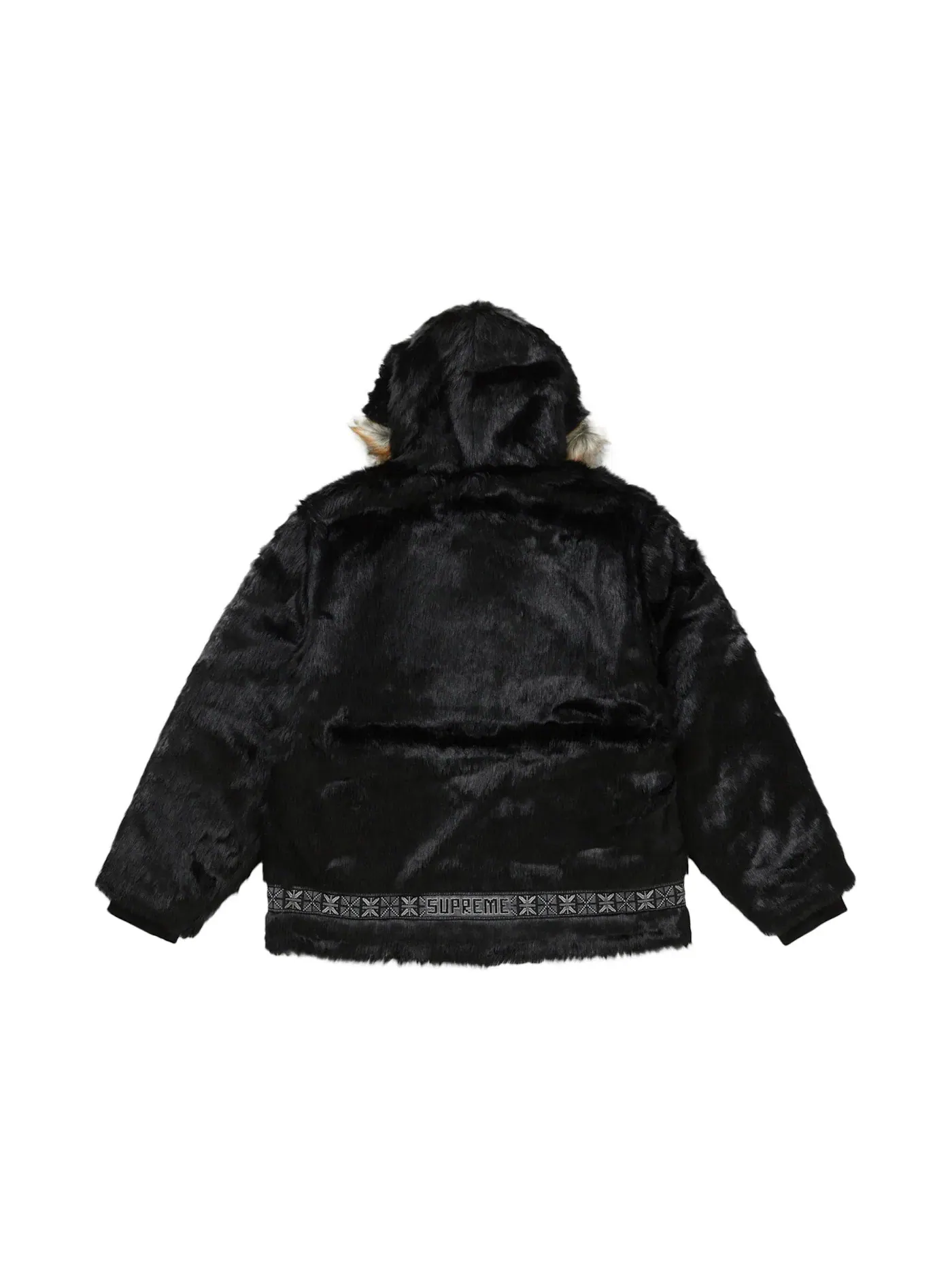 Мужское пальто из искусственного меха Parka Supreme — изображение 3 из 3, черный