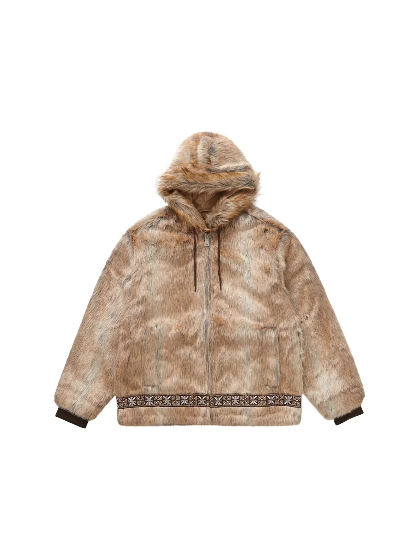 Мужское пальто из искусственного меха Parka Supreme — изображение 1 из 3, коричневый