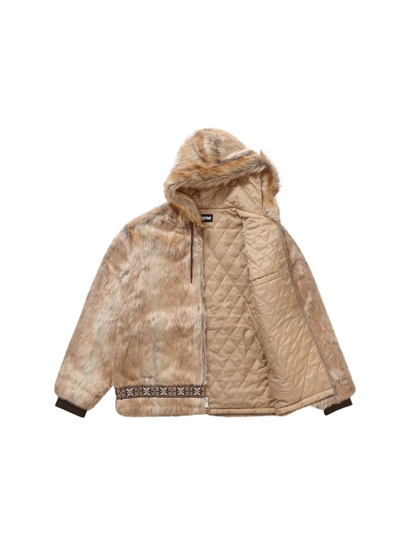 Мужское пальто из искусственного меха Parka Supreme — изображение 2 из 3, коричневый