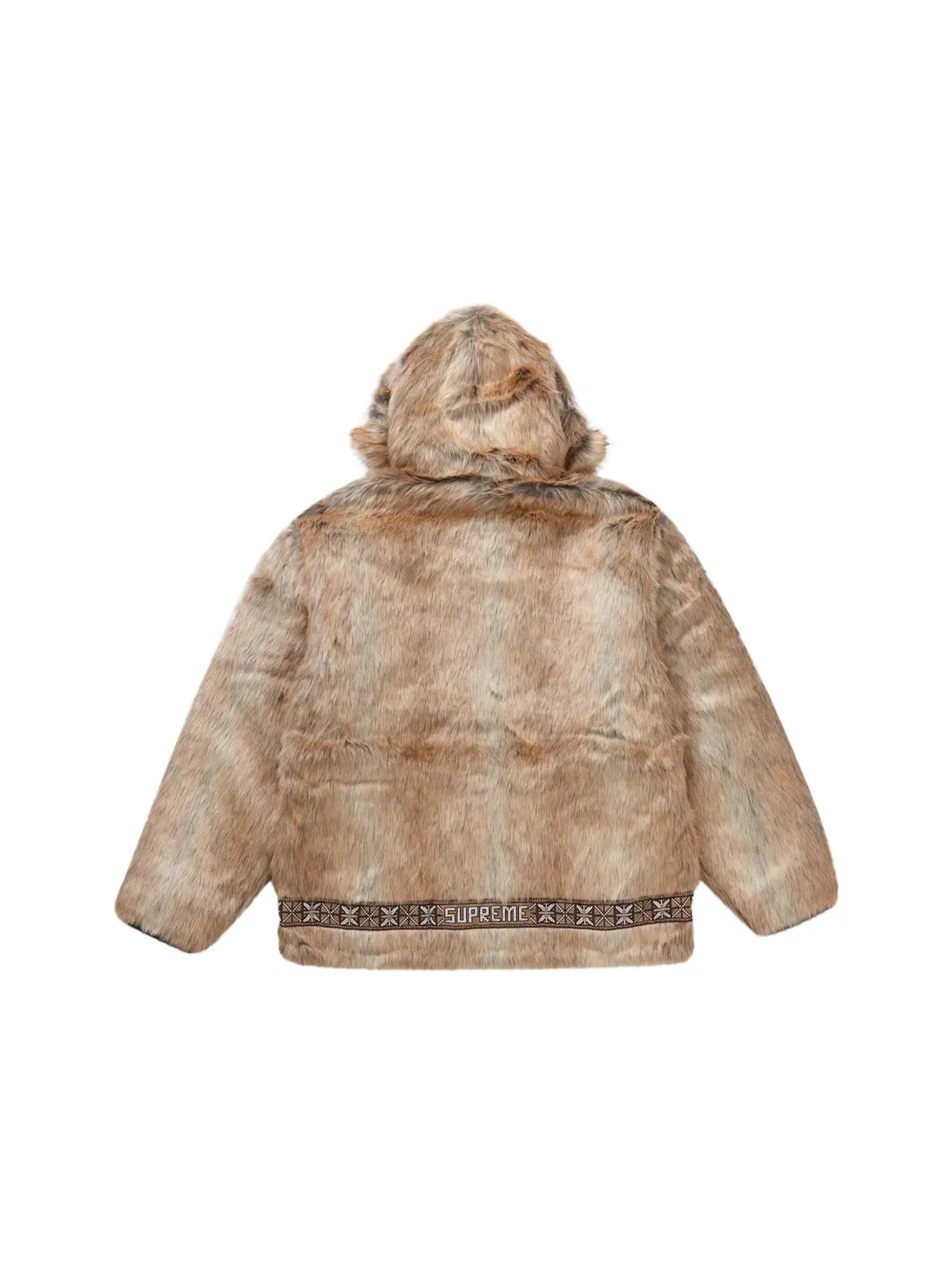 Мужское пальто из искусственного меха Parka Supreme — изображение 3 из 3, коричневый