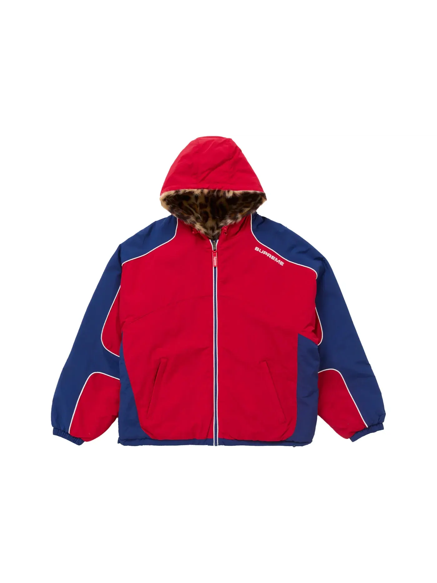 Мужская куртка из искусственного меха с капюшоном reversible Jacket Supreme — изображение 1 из 4, красный