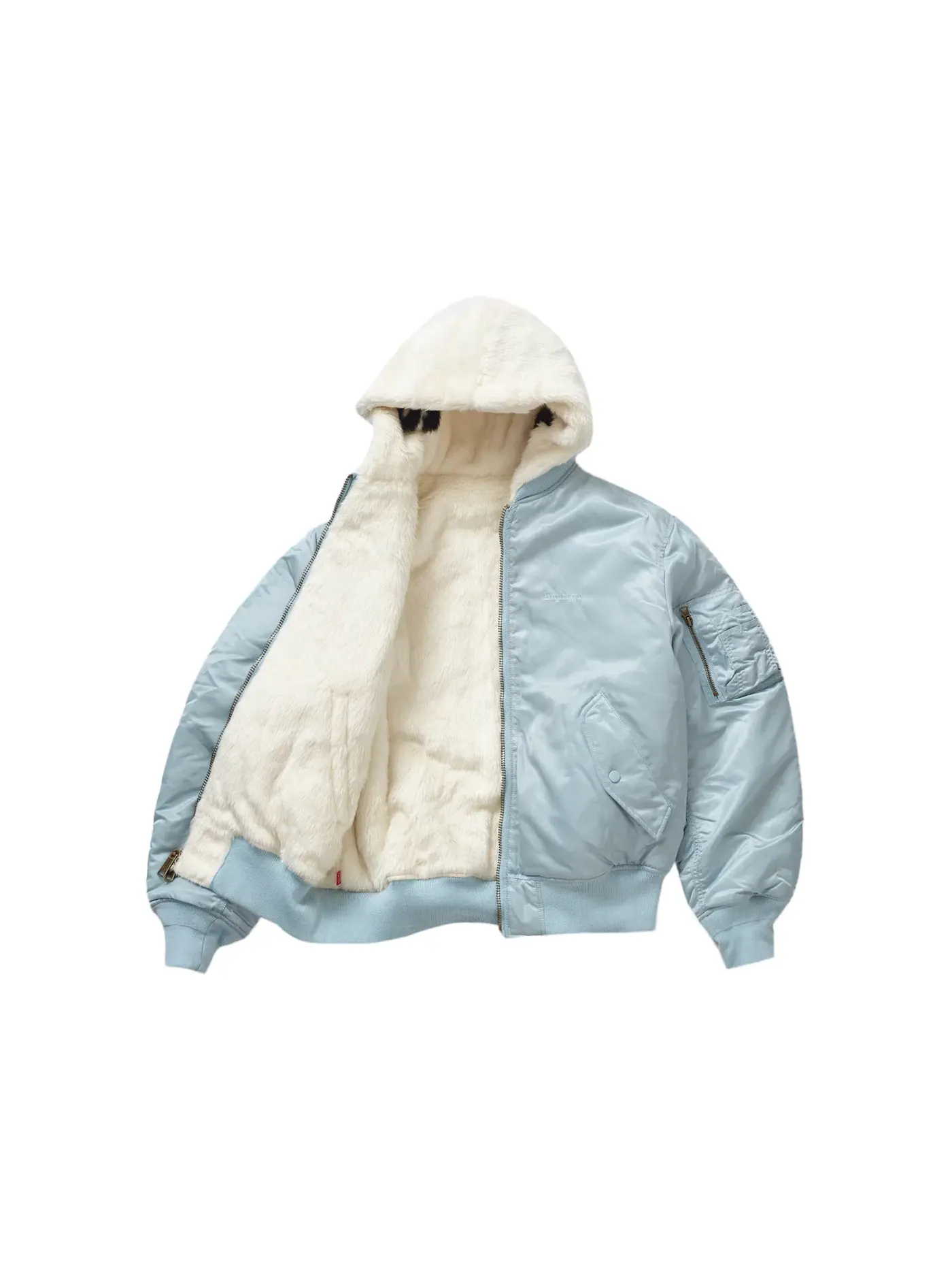 Мужская куртка-бомбер с длинным рукавом MA-1 Supreme — изображение 2 из 3, светлый синий