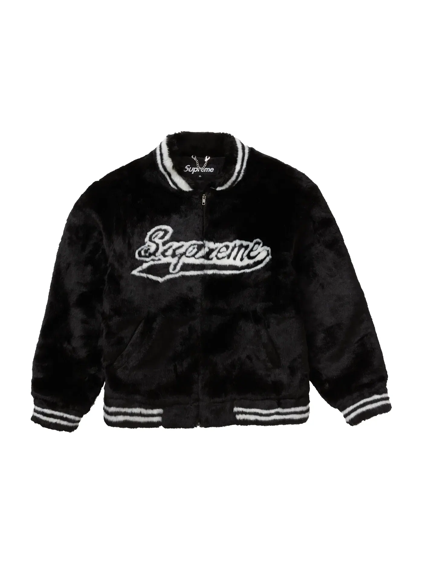 Мужская куртка-бомбер с искусственным мехом Supreme Varsity Jacket — изображение 1 из 3, черный
