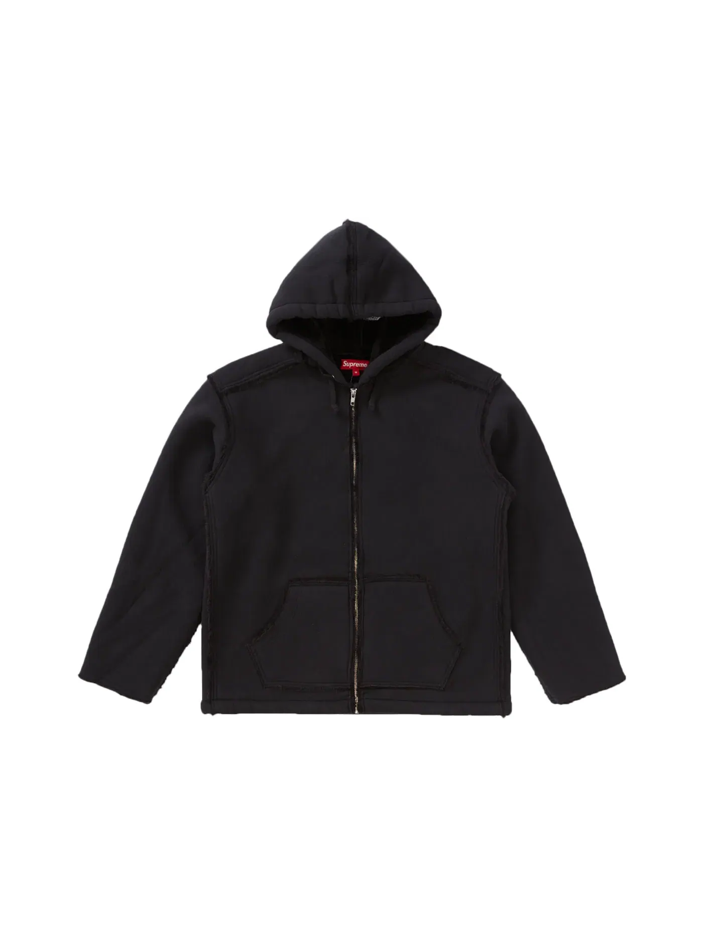 Мужская куртка с капюшоном из искусственного каракуля Supreme — изображение 2 из 2, черный