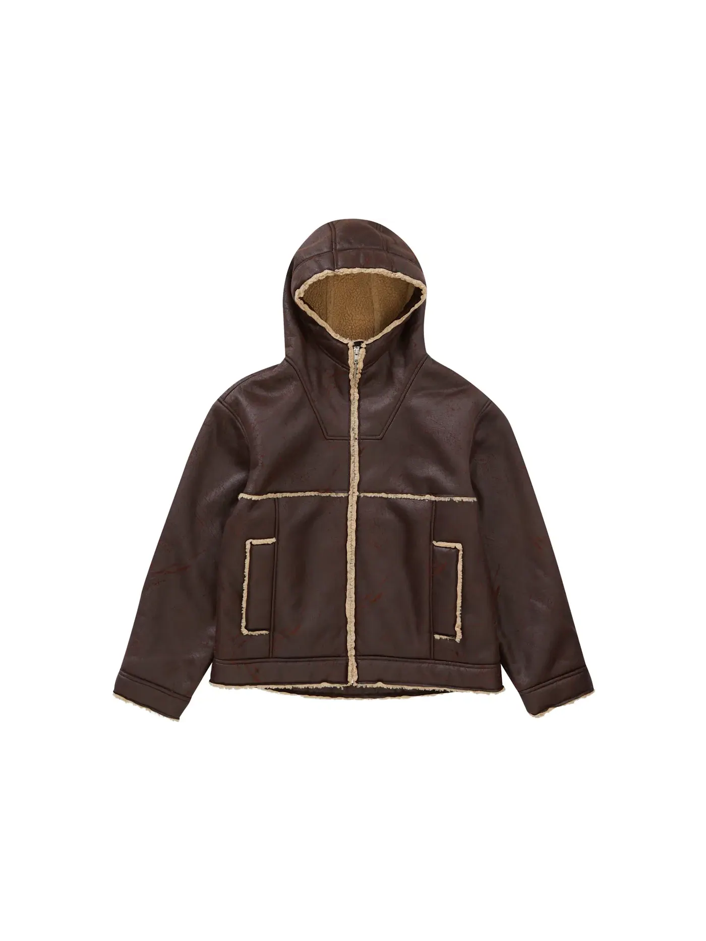 Мужская куртка с капюшоном из искусственного меха Supreme Faux Shearling Hooded Jacket (SS23) Supreme — изображение 1 из 3
