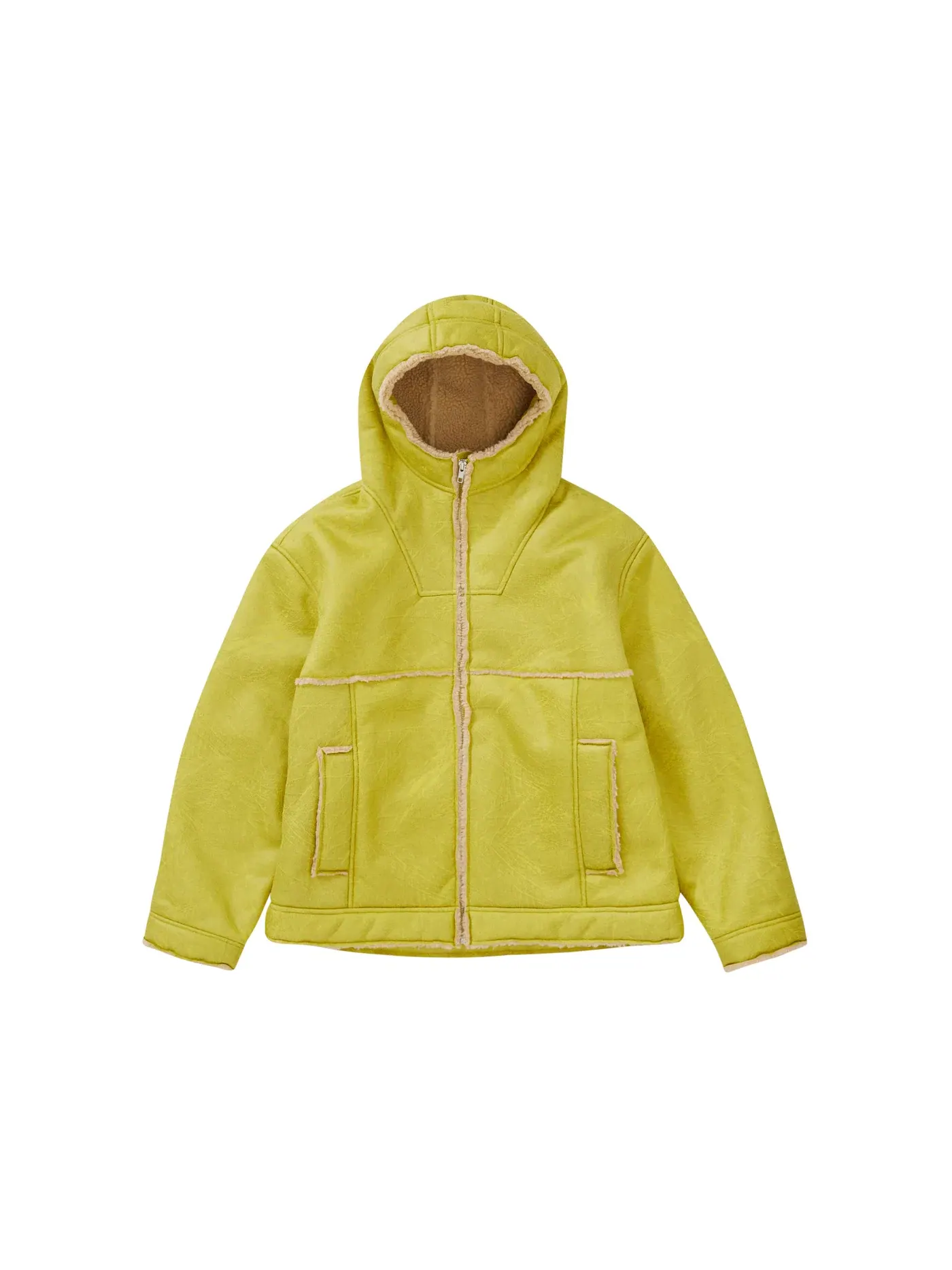 Мужская куртка с капюшоном из искусственного каракуля Supreme Jacket (SS23) — изображение 1 из 3, цитрусовый