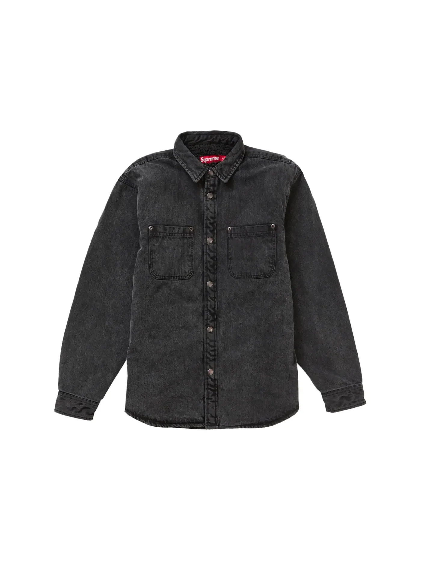 Мужская рубашка с подкладкой из искусственного овчины Supreme Shirt — изображение 1 из 3, черный джинсовый синий