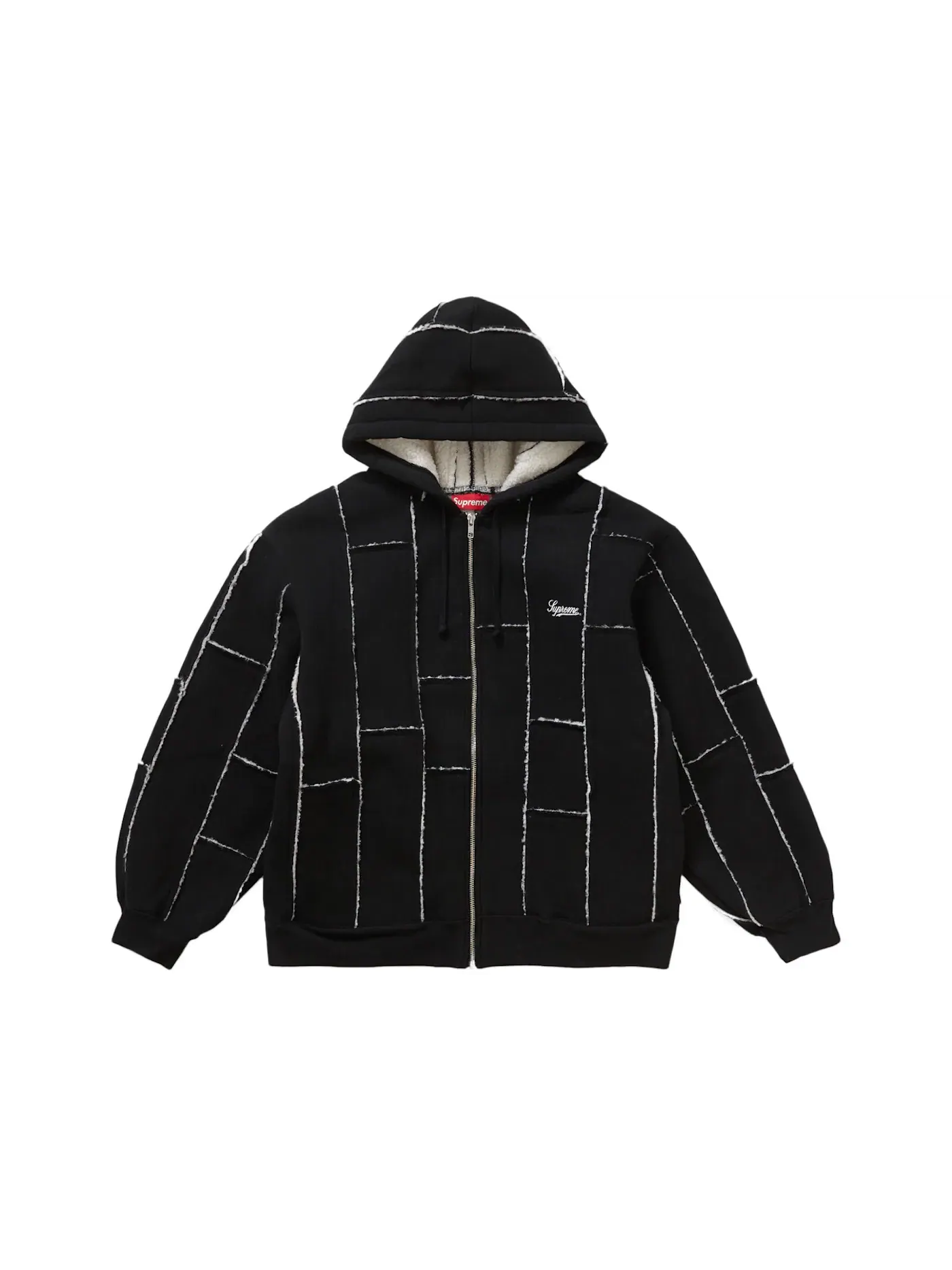 Мужская худи с меховой отделкой Supreme Sweatshirt — изображение 1 из 3, черный