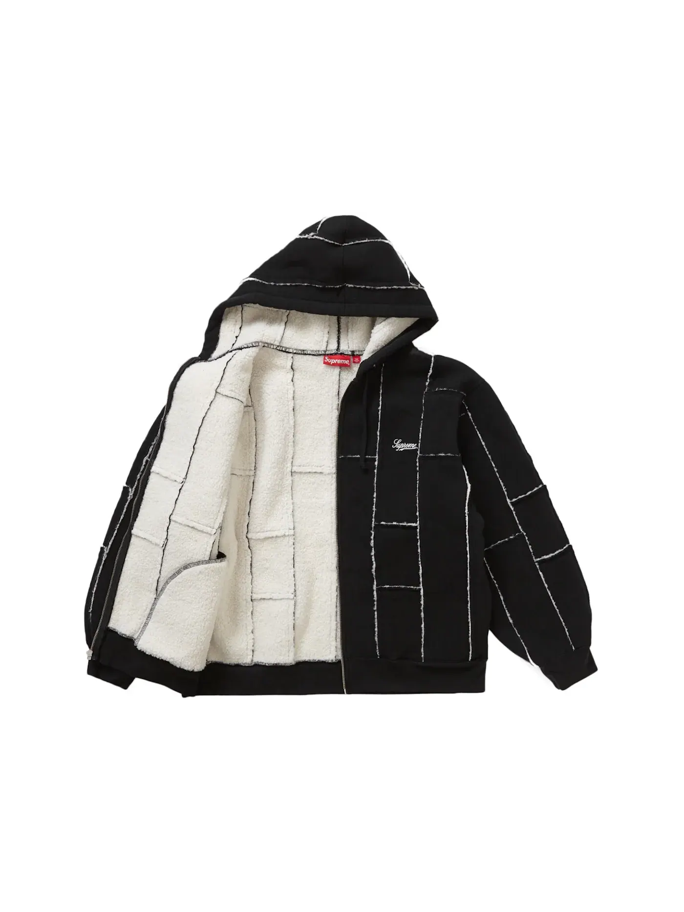 Мужская худи с меховой отделкой Supreme Sweatshirt — изображение 2 из 3, черный