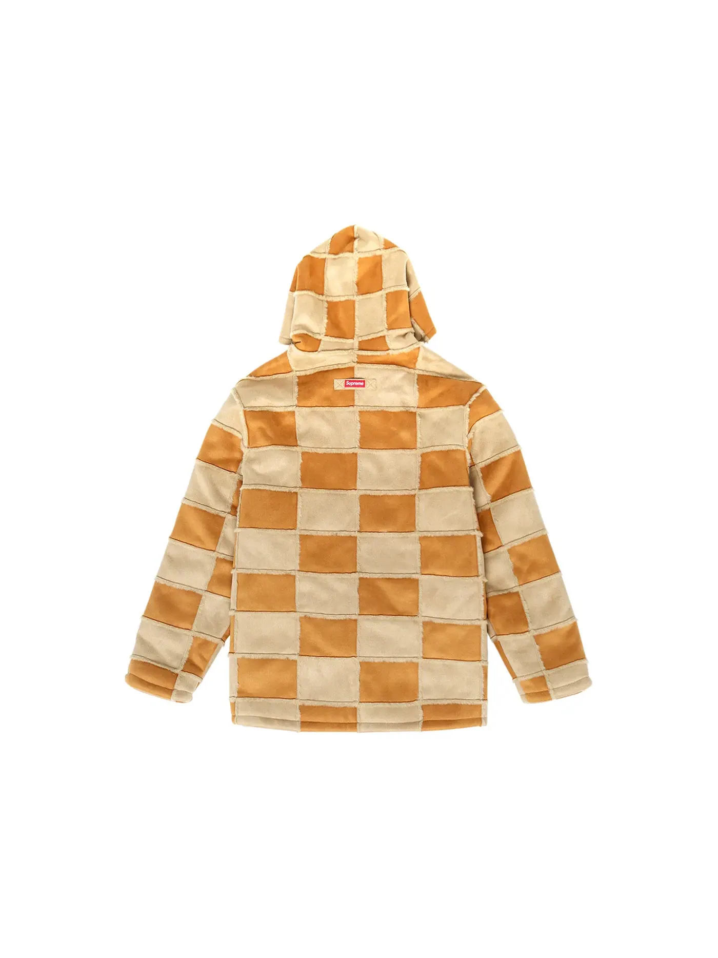 Мужская куртка с капюшоном из искусственной замши с вставками Supreme Hooded Jacket — изображение 2 из 2, бежевый