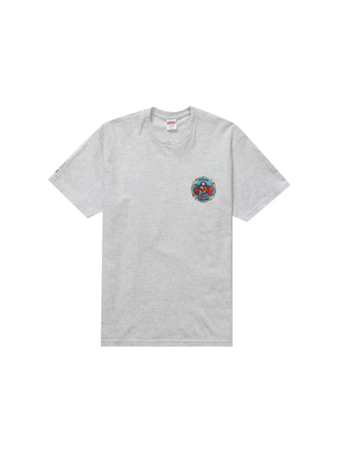 Мужская футболка с принтом Supreme FDNY Engine 9 Tee — изображение 1 из 2, серый