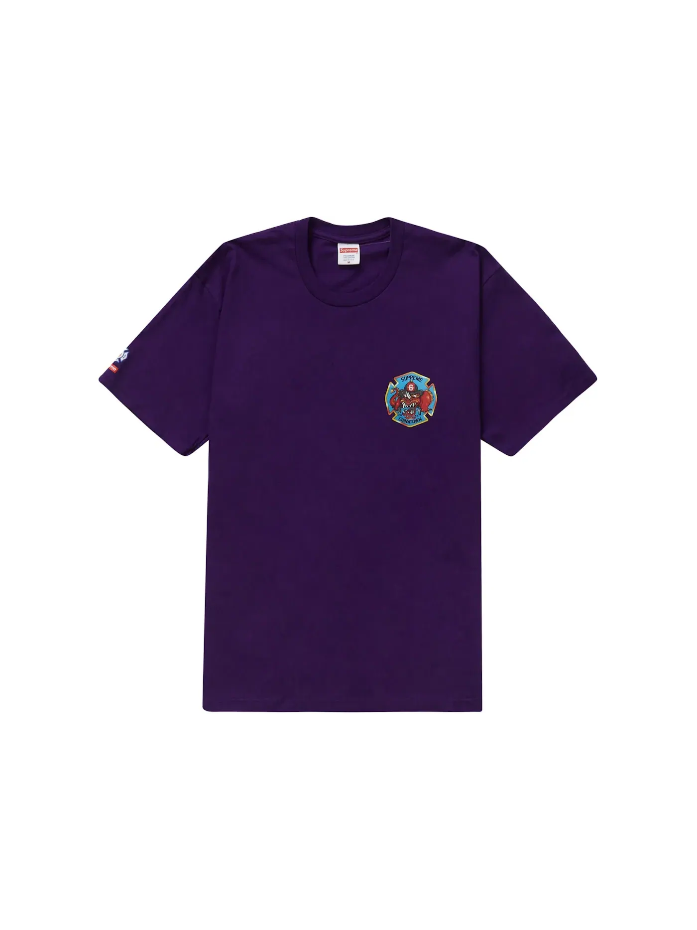 Мужская футболка с принтом Supreme FDNY Engine 9 Tee — изображение 1 из 2, фиолетовый