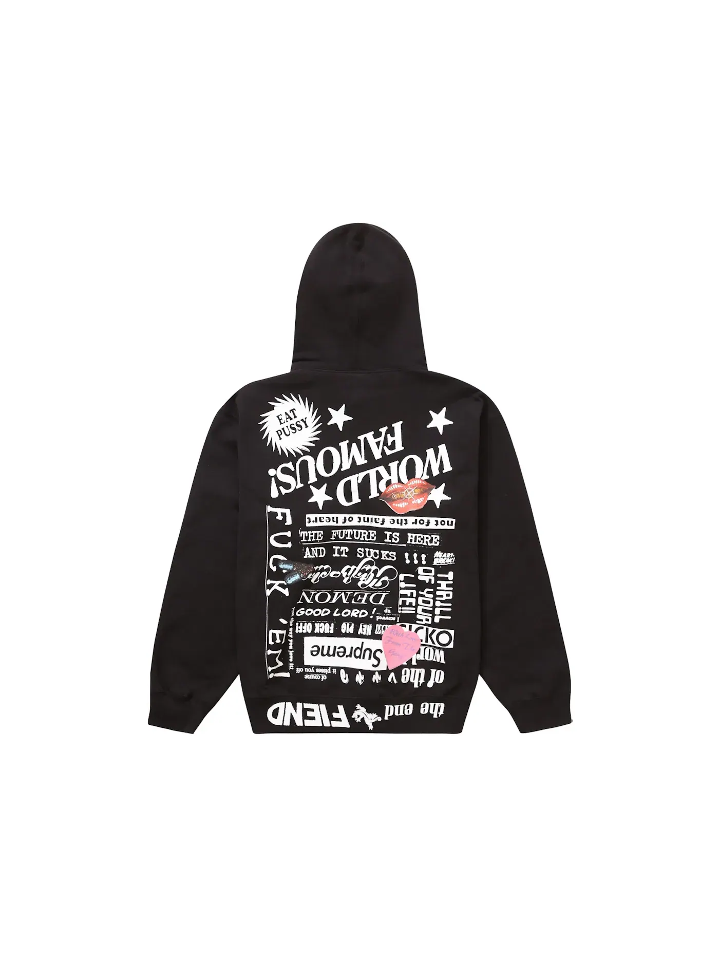 Мужской худи с принтом Supreme Fiend Supreme — изображение 2 из 2, черный