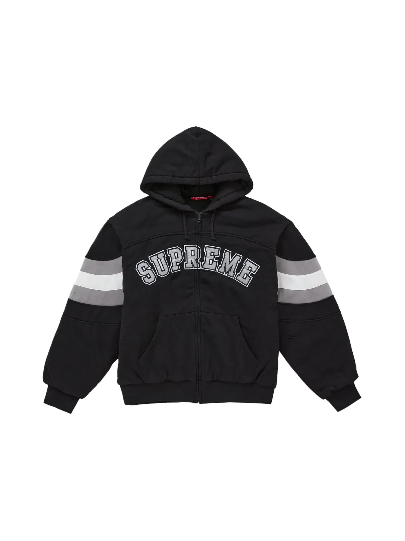 Мужская худи на молнии с принтом Filled Supreme — изображение 1 из 3, черный