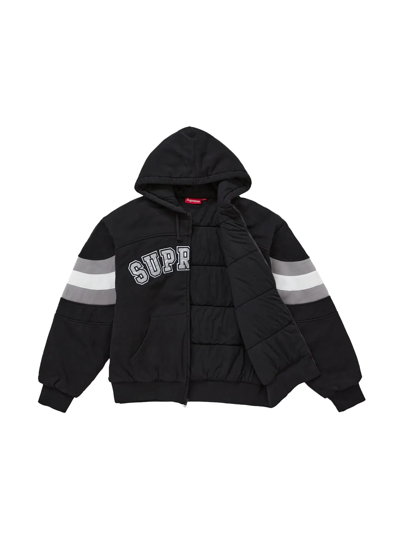 Мужская худи на молнии с принтом Filled Supreme — изображение 2 из 3, черный