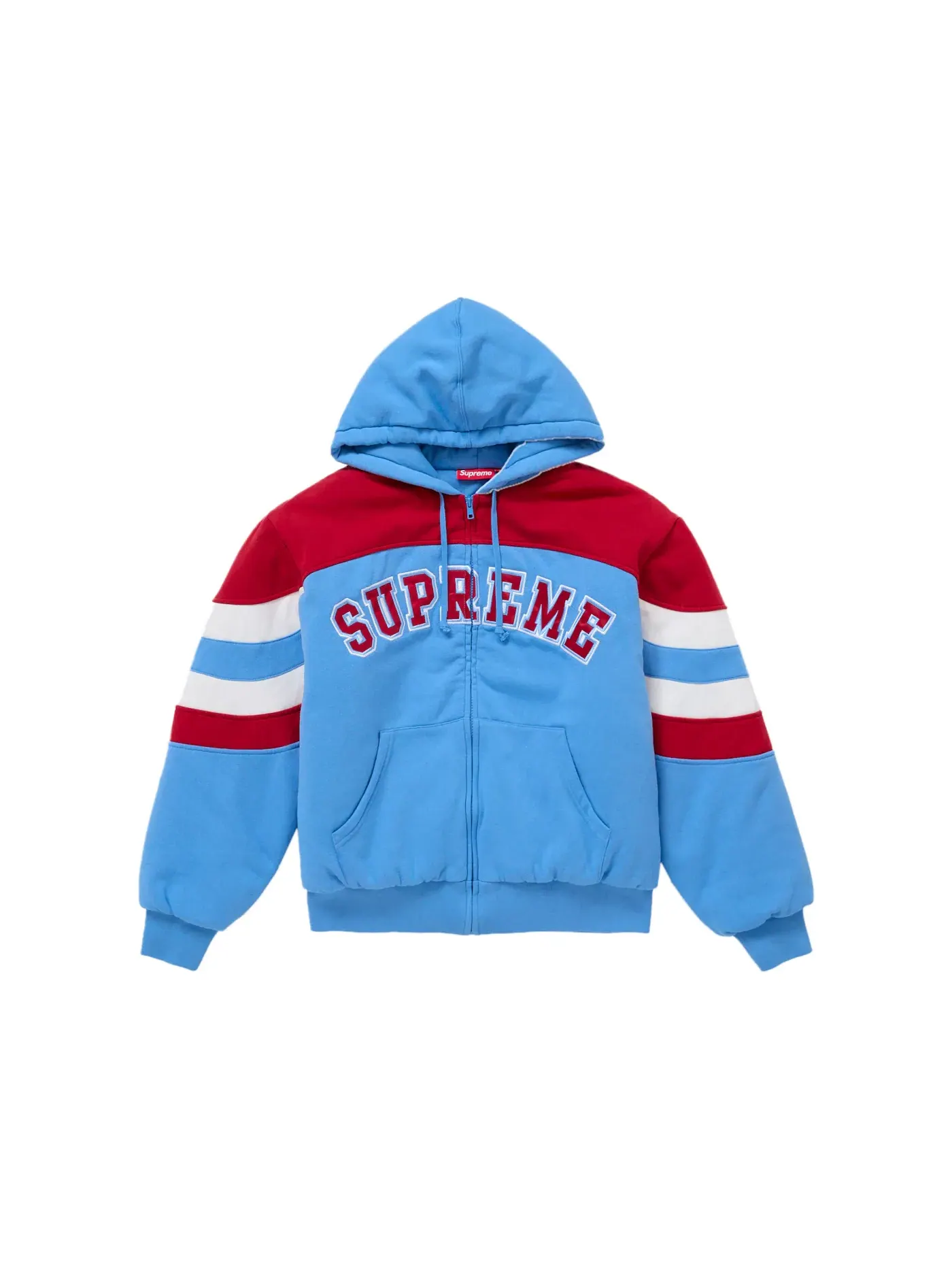 Мужская худи на молнии с набивным принтом Supreme Sweatshirt — изображение 1 из 3, синий