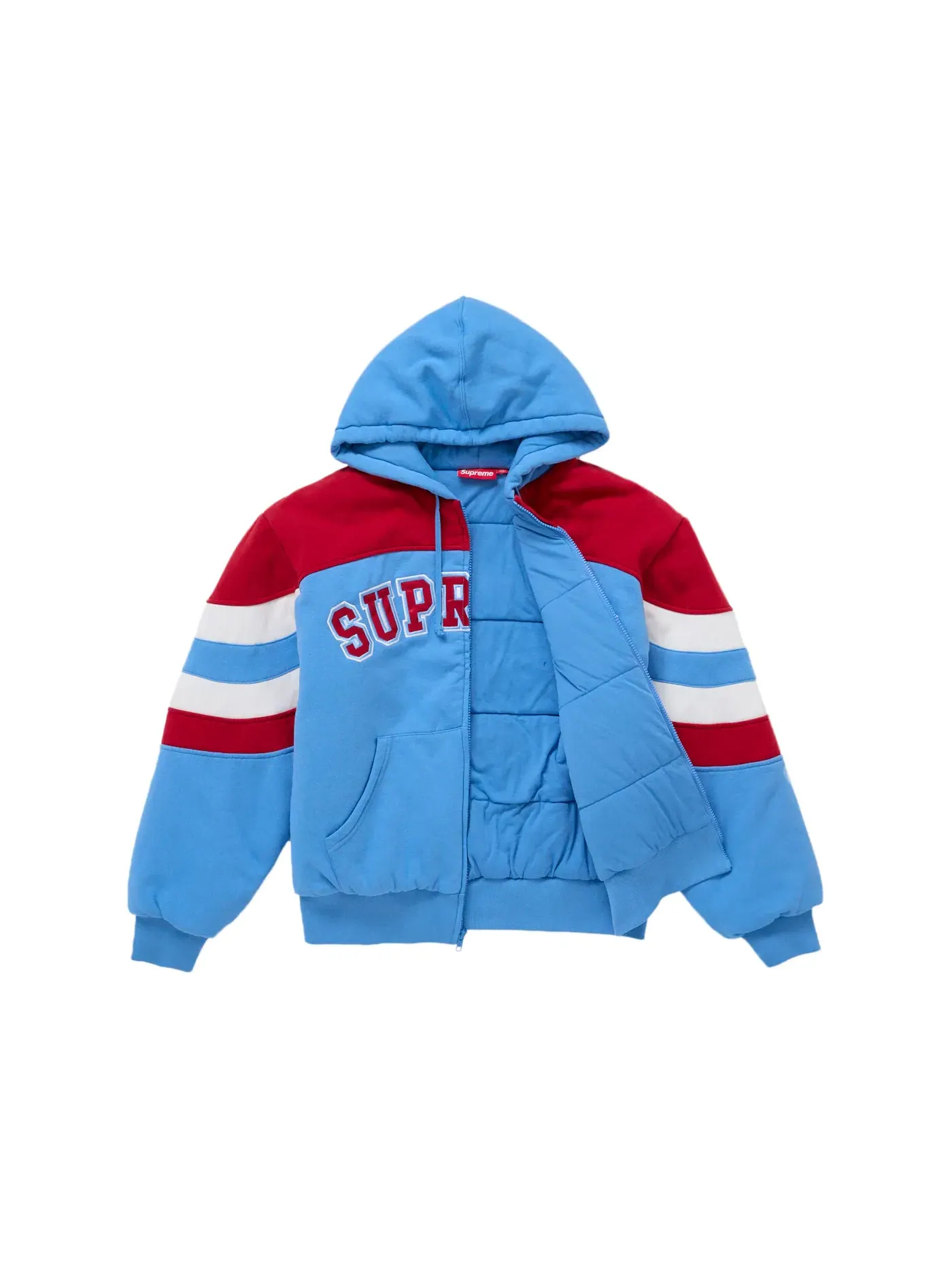 Мужская худи на молнии с набивным принтом Supreme Sweatshirt — изображение 2 из 3, синий