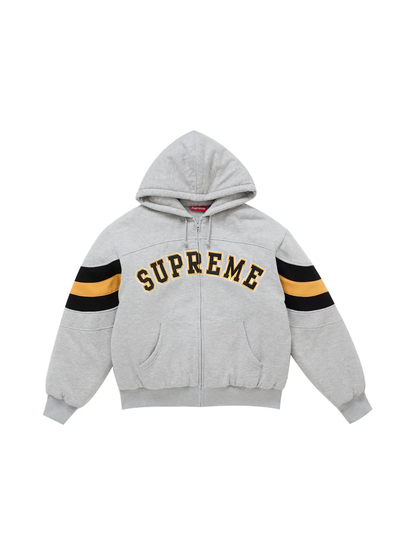 Мужская худи на молнии с наполнителем Heather Grey Supreme — изображение 1 из 3, серый