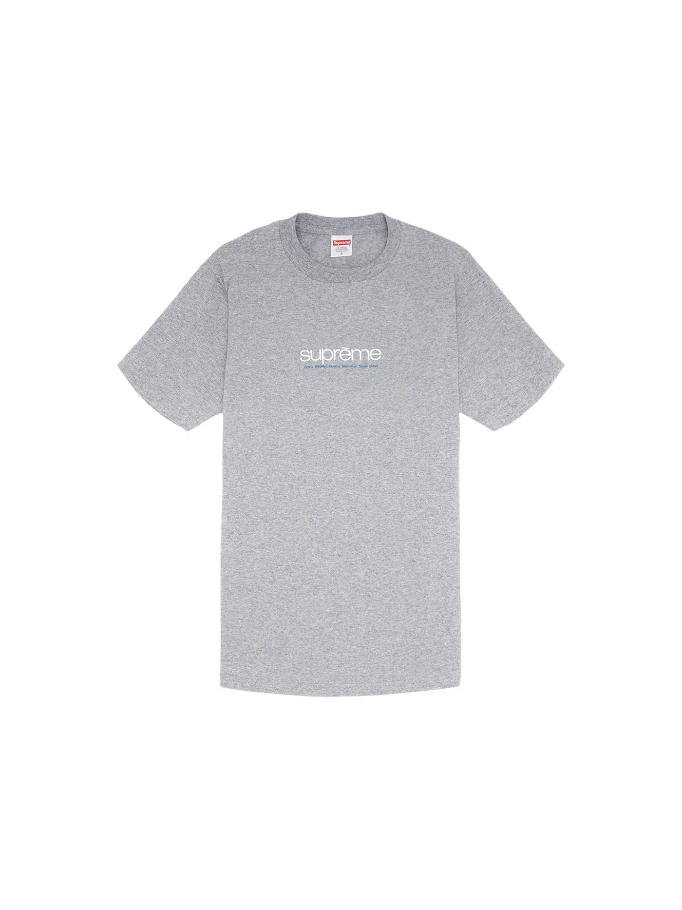 Мужская футболка с принтом Supreme Five Boroughs Tee — изображение 1 из 1, серый
