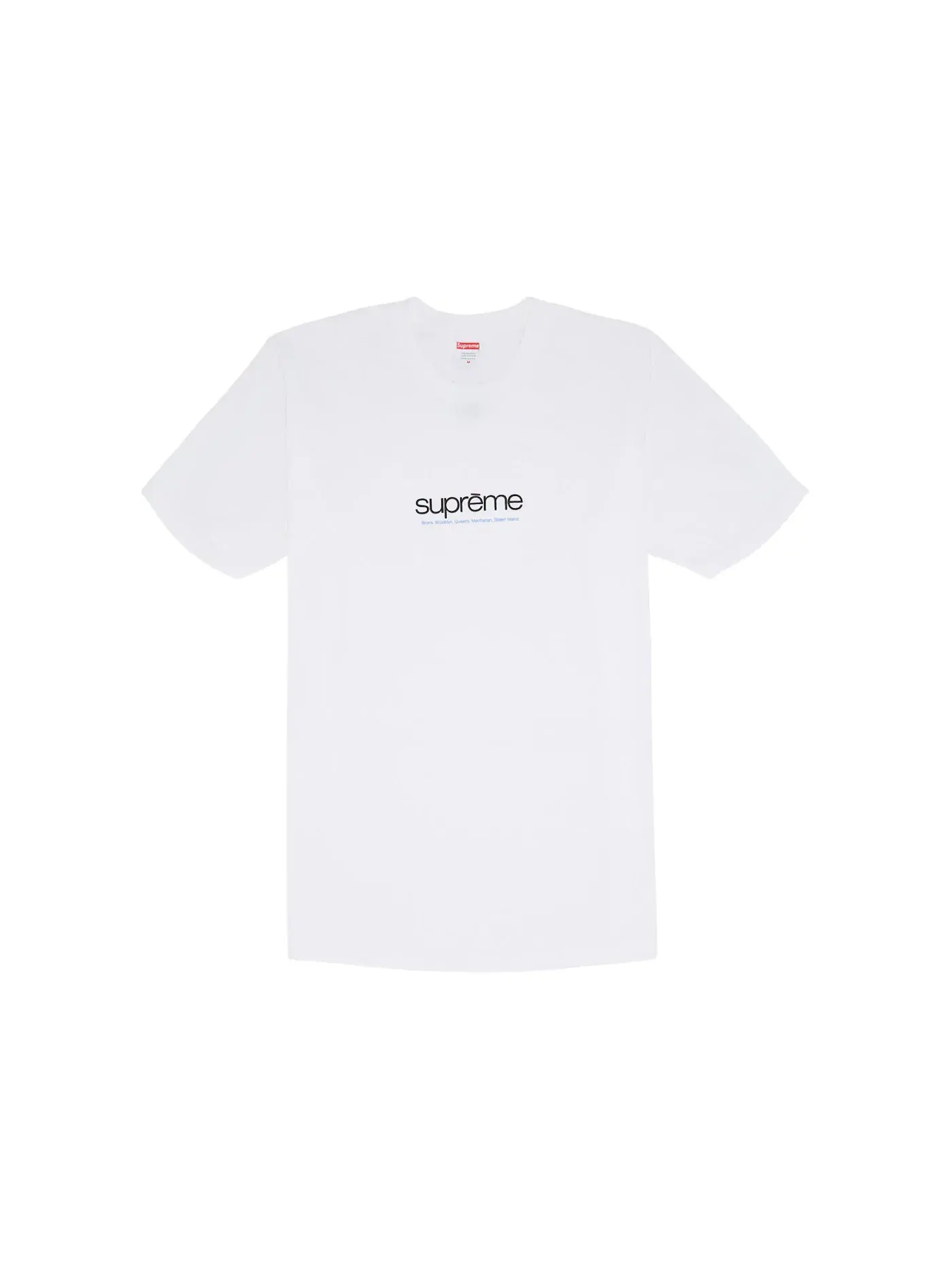 Мужская футболка с принтом Supreme Five Boroughs Tee — изображение 1 из 1, белый