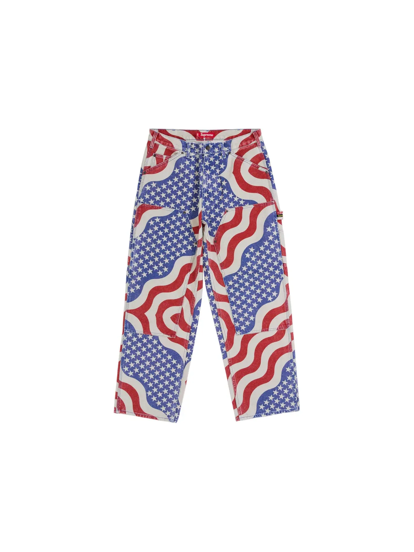 Мужские штаны с принтом Supreme Flag Double Knee Painter Pant — изображение 1 из 2, мульти