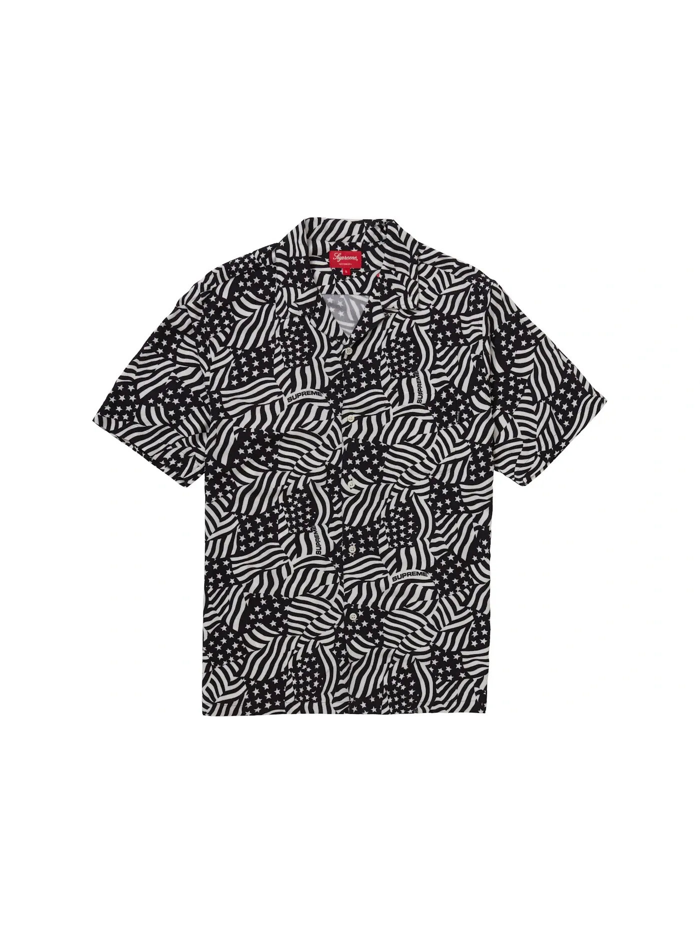 Мужская рубашка с коротким рукавом с принтом Supreme S/S Shirt — изображение 1 из 1, черный