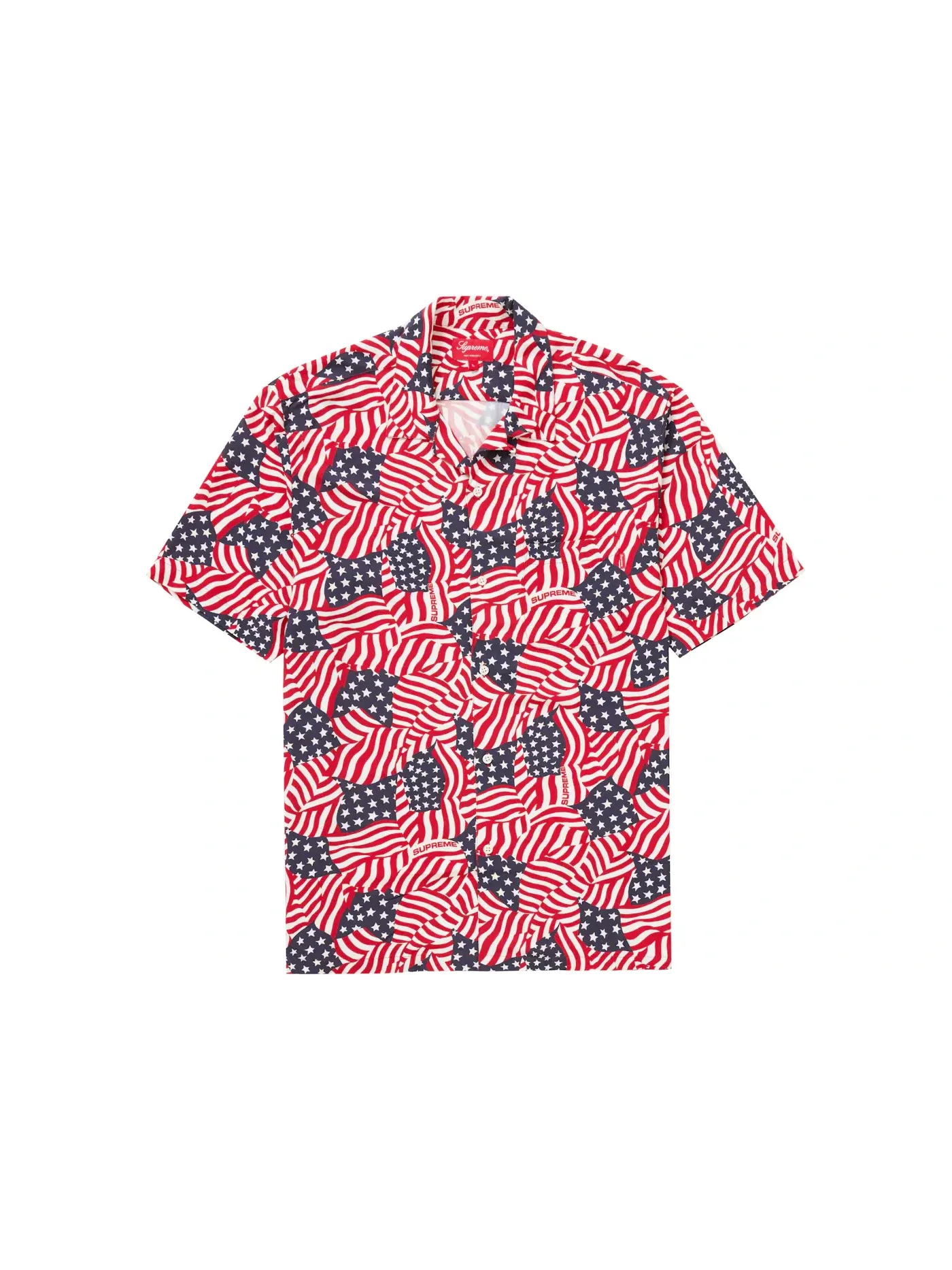 Мужская рубашка с коротким рукавом с принтом Supreme S/S Shirt, Flags — изображение 1 из 1