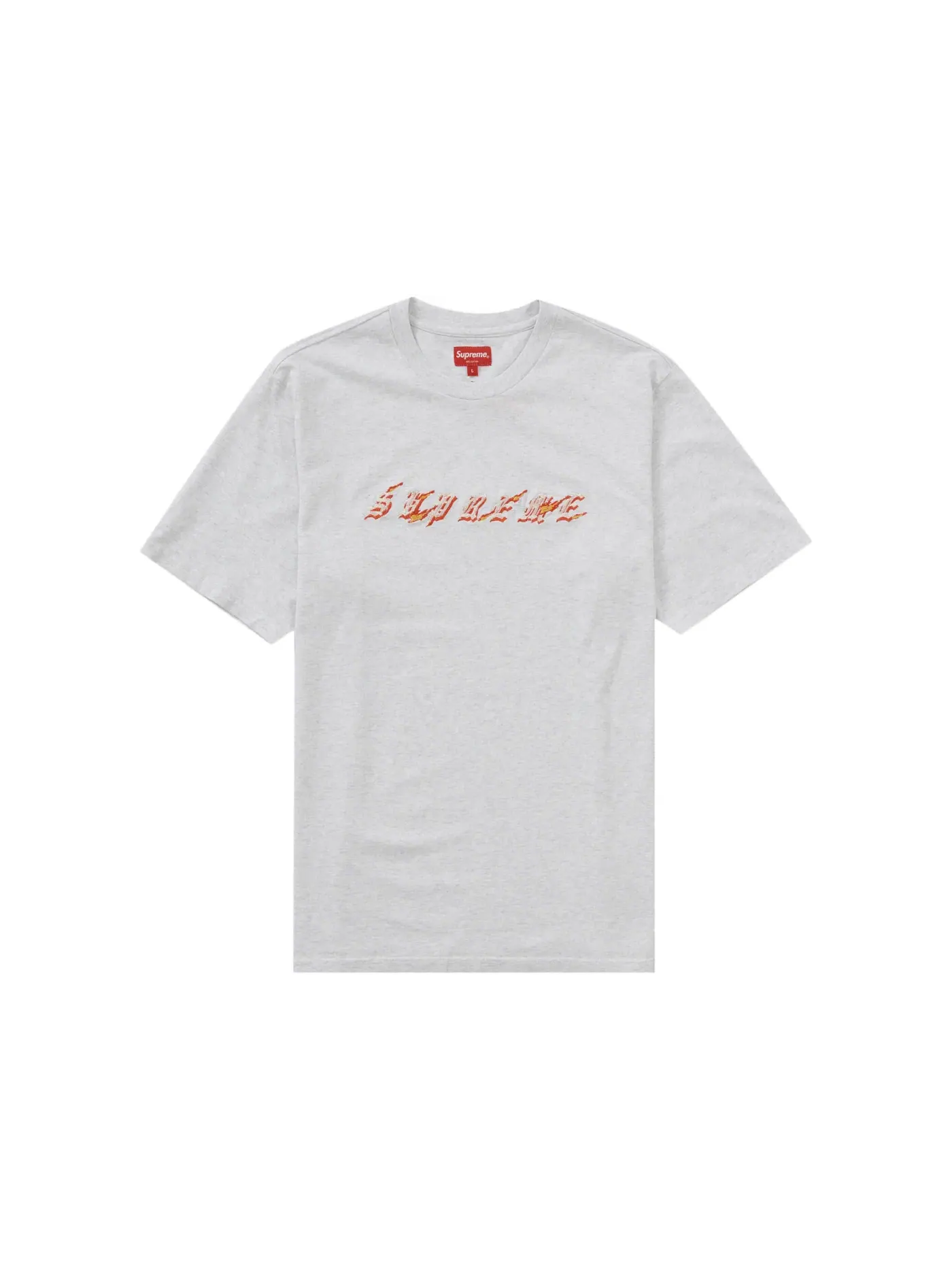 Мужская футболка с принтом Supreme Flames Top SS22 Supreme — изображение 1 из 1, серый