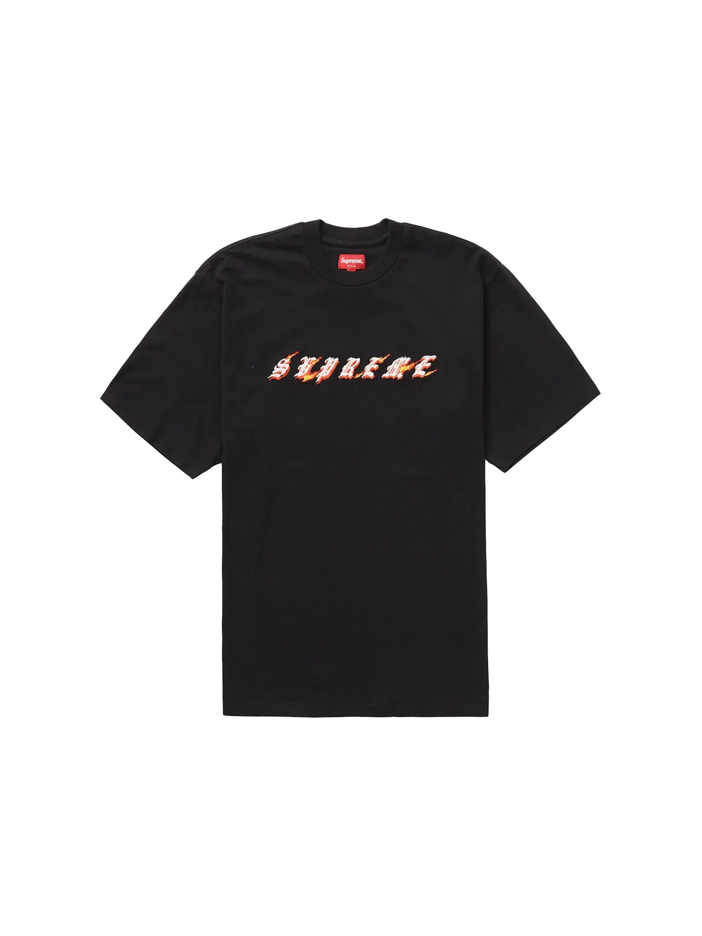 Мужская футболка с принтом Supreme Flames S/S Top (SS22) — изображение 1 из 1, черный