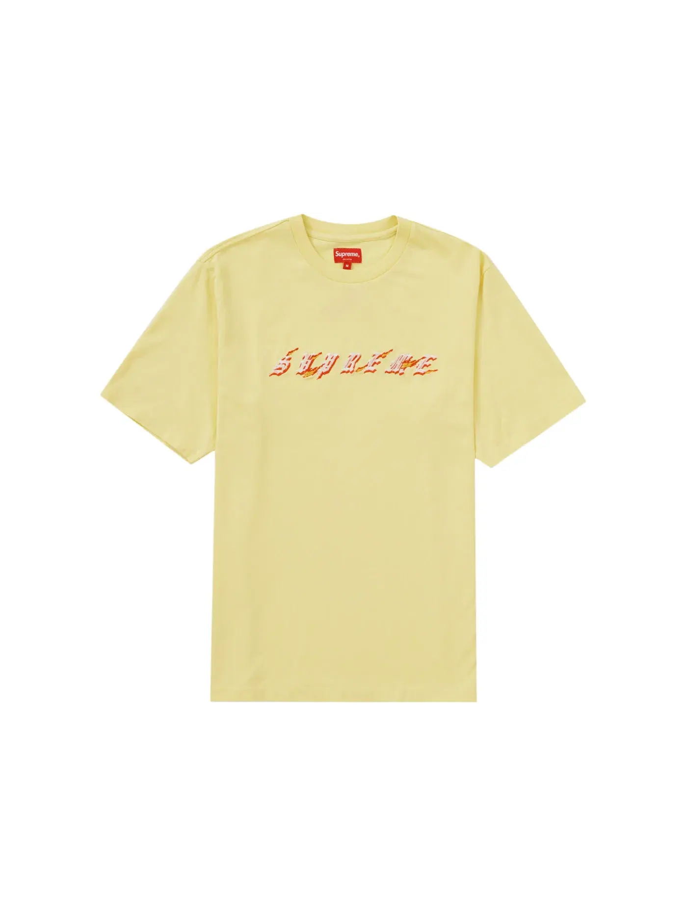 Мужская футболка Supreme Flames S/S Top SS22 — изображение 1 из 1, бледный желтый