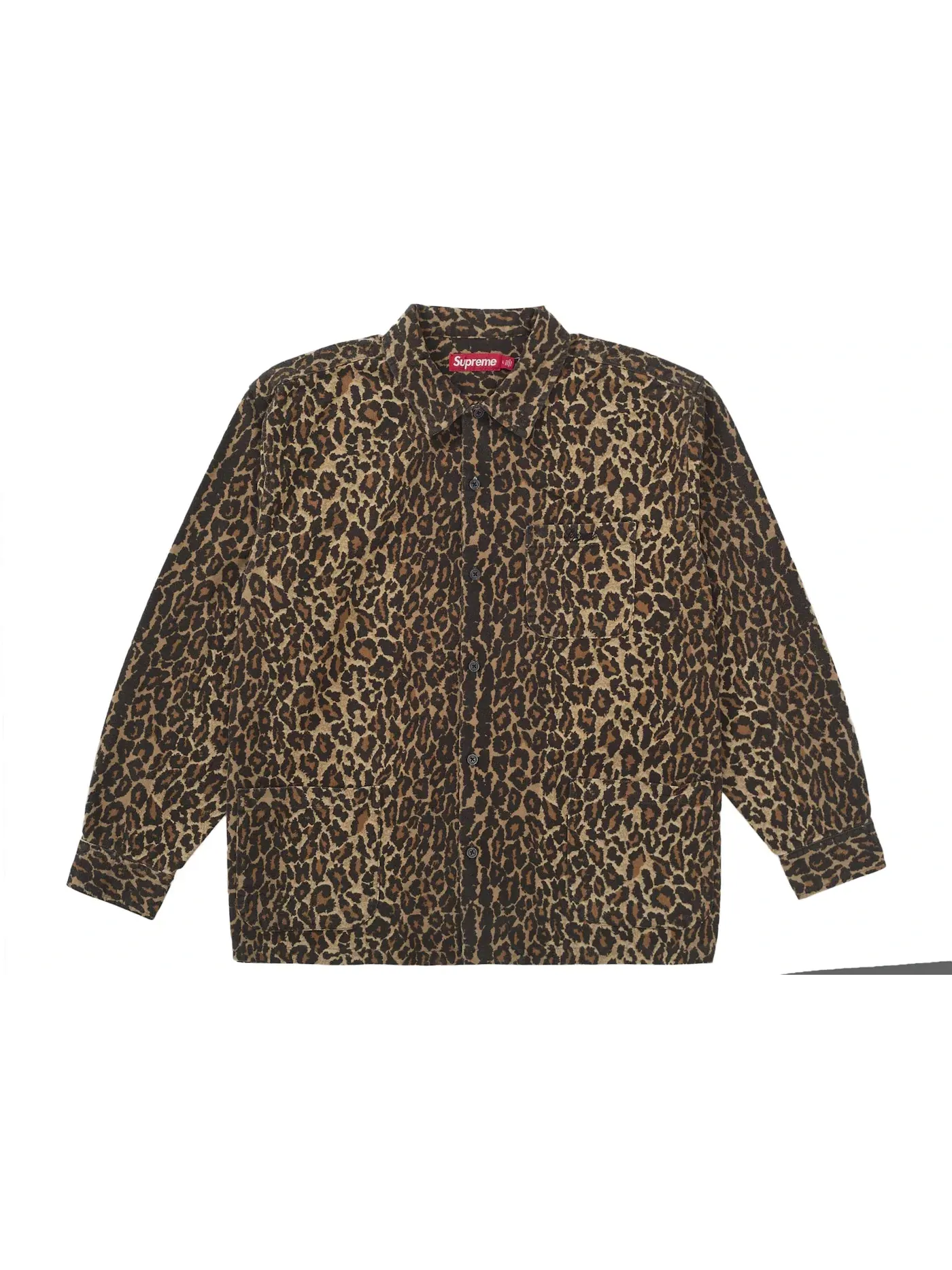 Мужская фланелевая пижамная рубашка с принтом Leopard Supreme — изображение 1 из 2, леопардовый