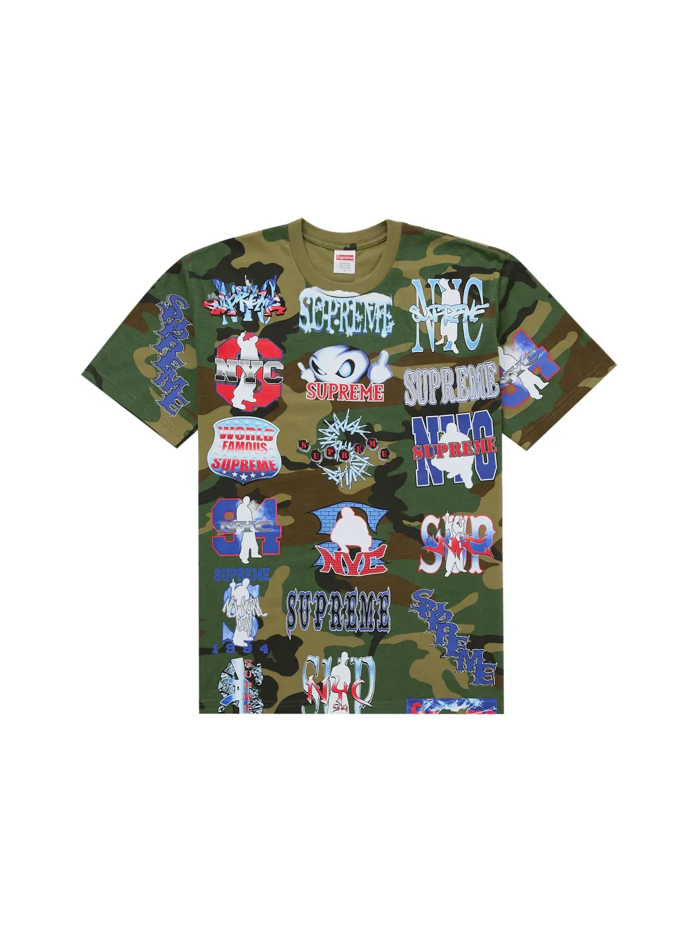 Мужская футболка Supreme Flash Tee, Woodland Camo — изображение 1 из 2