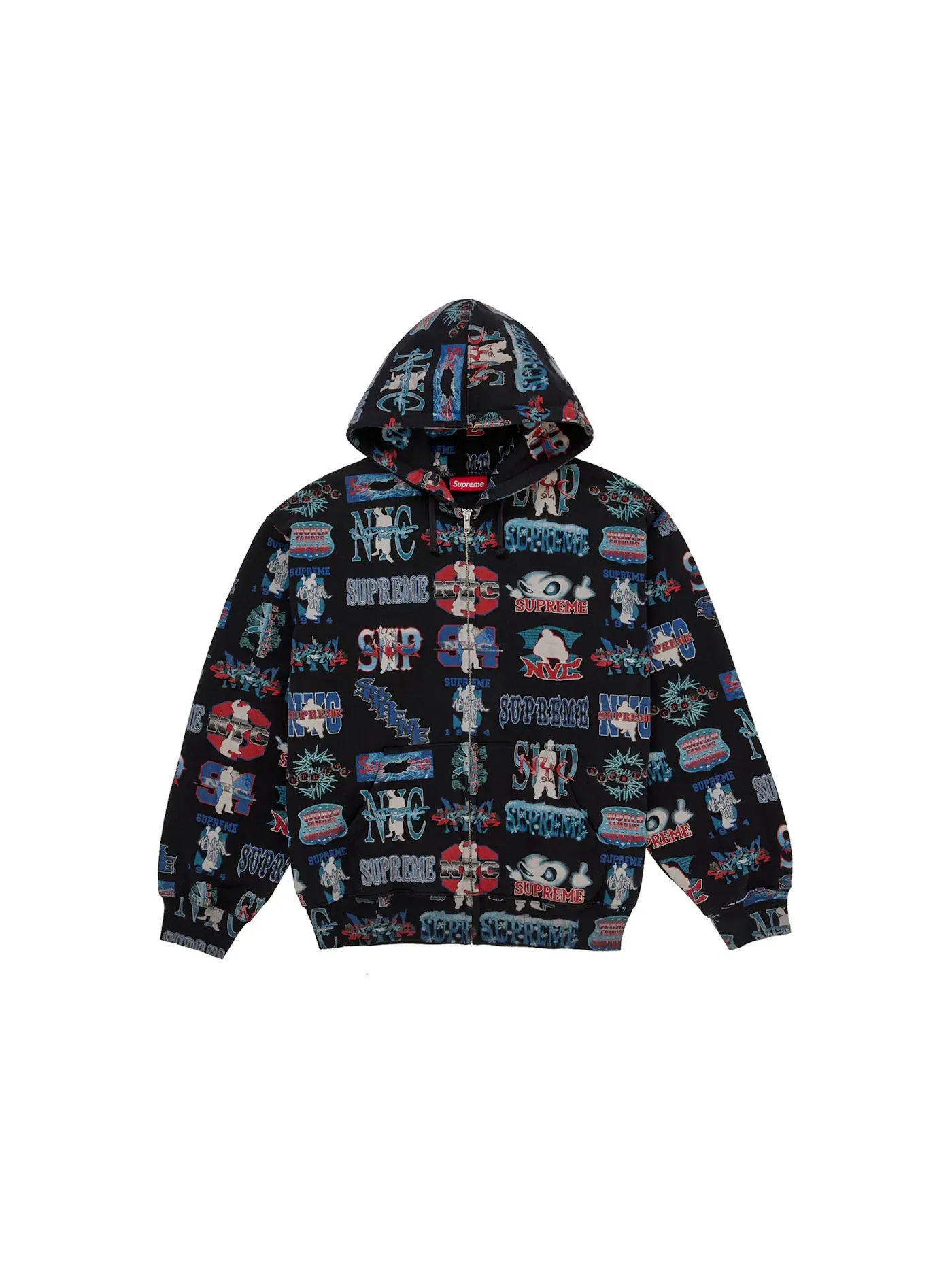 Мужская худи на молнии Supreme Flash Zip Up Hooded Sweatshirt Supreme — изображение 1 из 2, черный