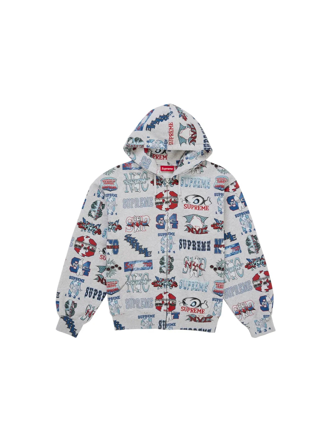 Мужская худи Supreme Flash Zip Up Hooded Sweatshirt — изображение 1 из 2, белый