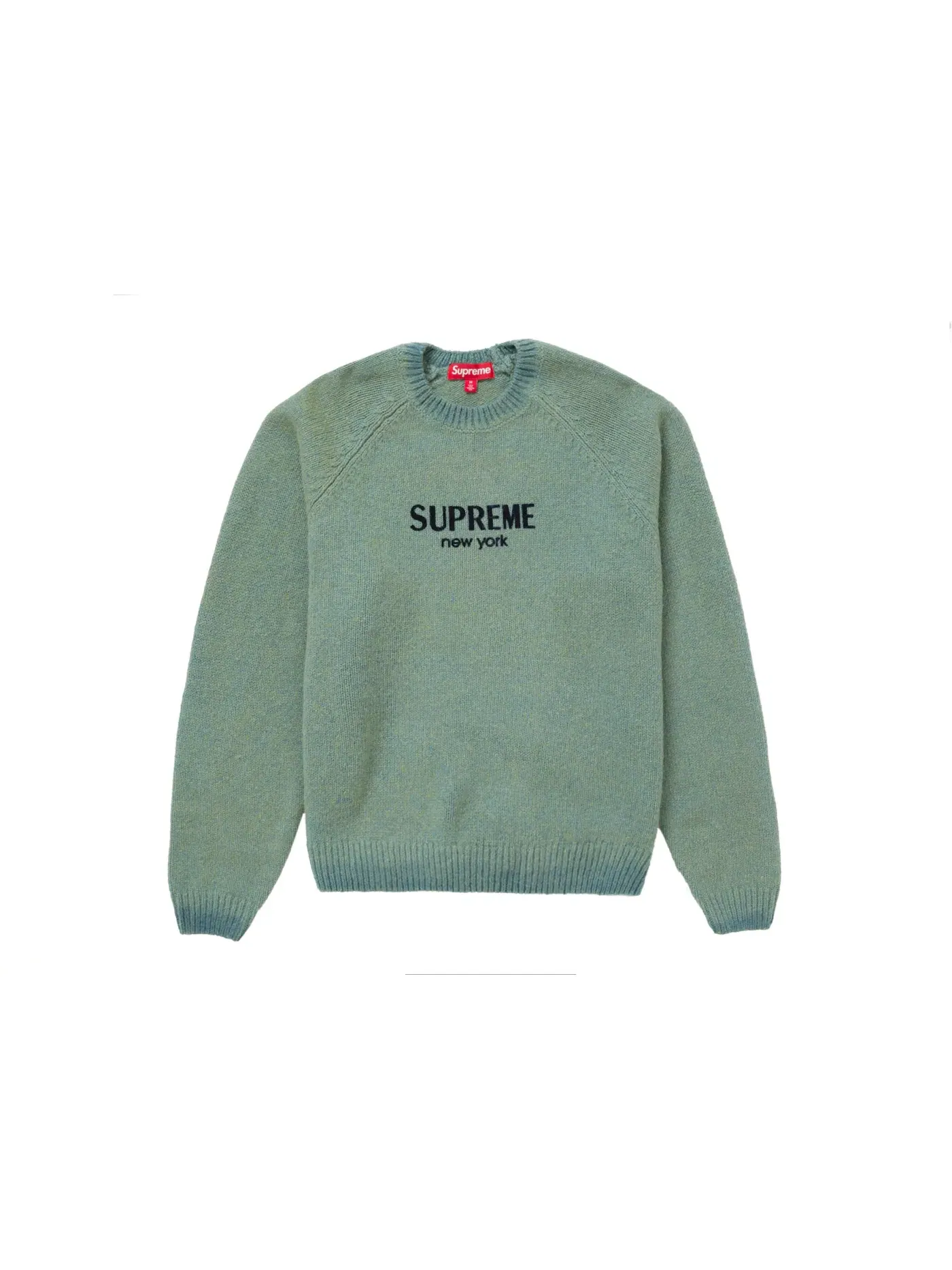 Мужской свитер с принтом Flocked Logo Supreme — изображение 1 из 1, зеленый