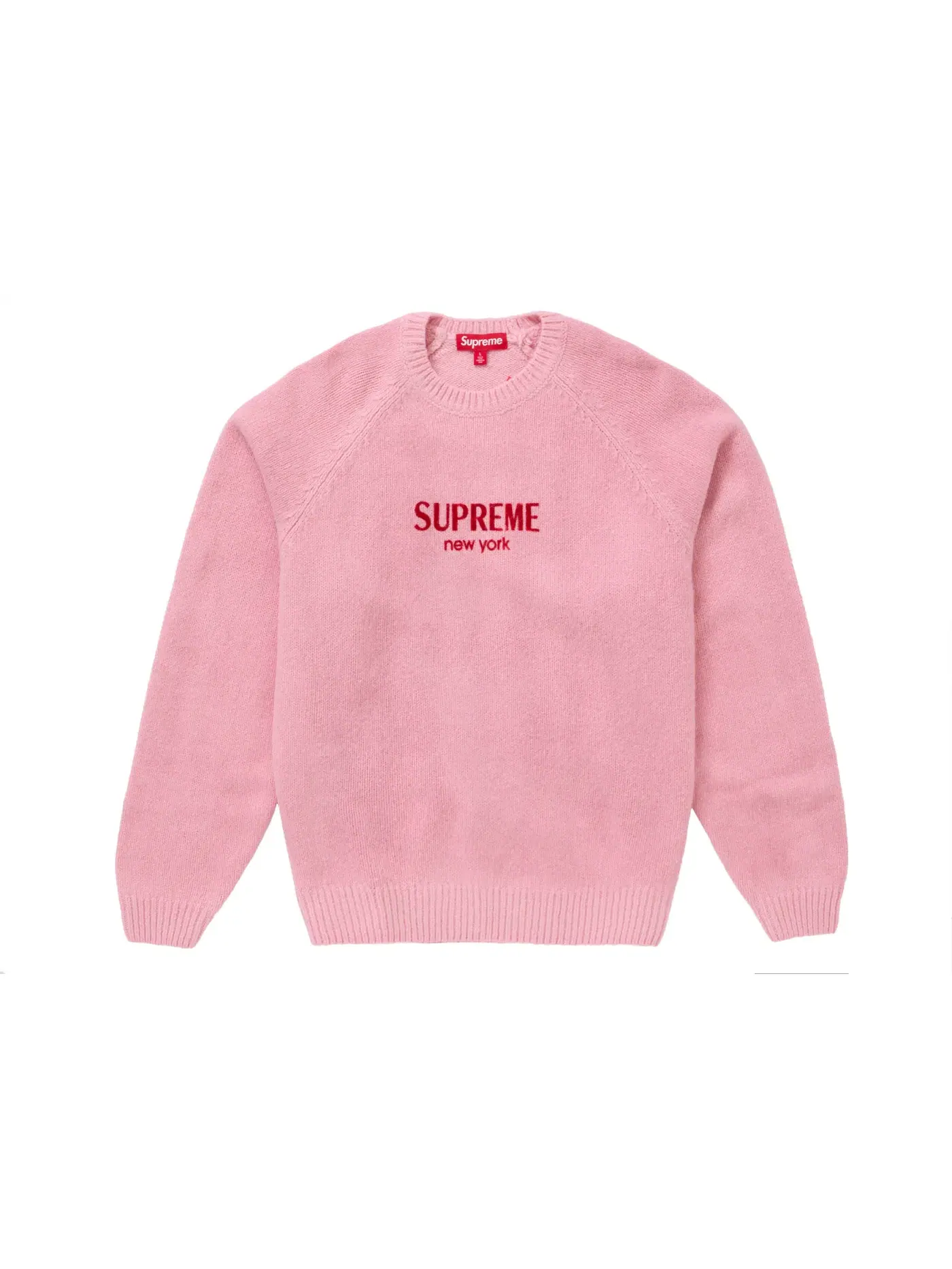 Мужской свитер с принтом Supreme Flocked Logo Supreme — изображение 1 из 1, розовый