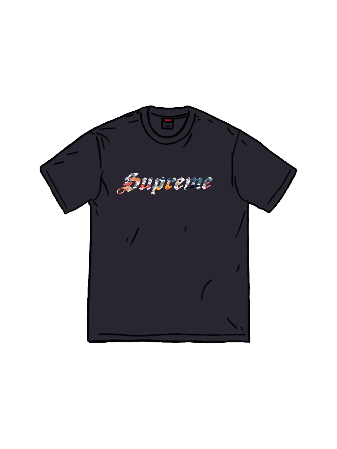 Мужская футболка с аппликацией Supreme Floral Applique S/S Top — изображение 1 из 1, черный