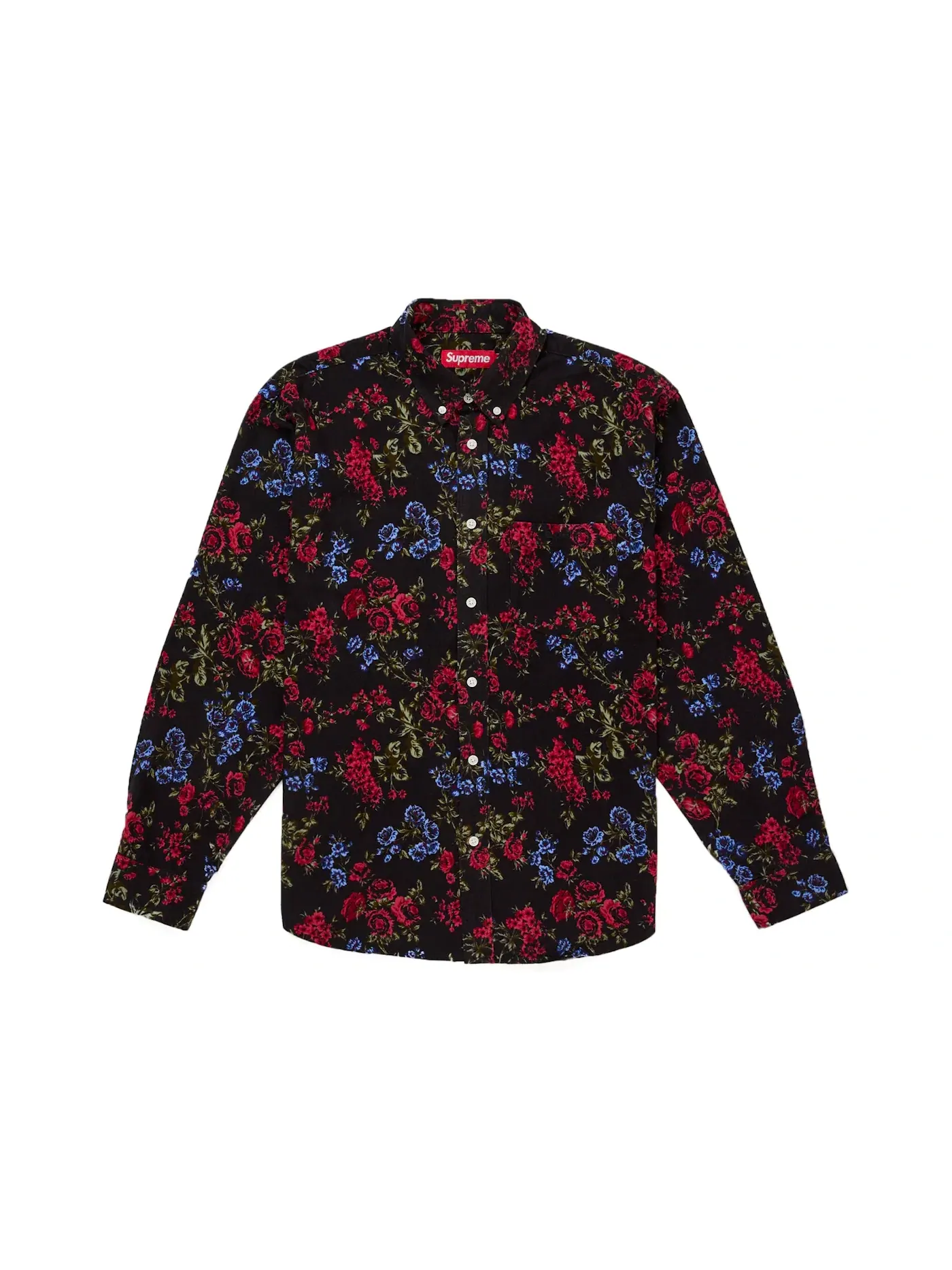 Мужская рубашка с принтом фланелевая Supreme — изображение 1 из 1, черный