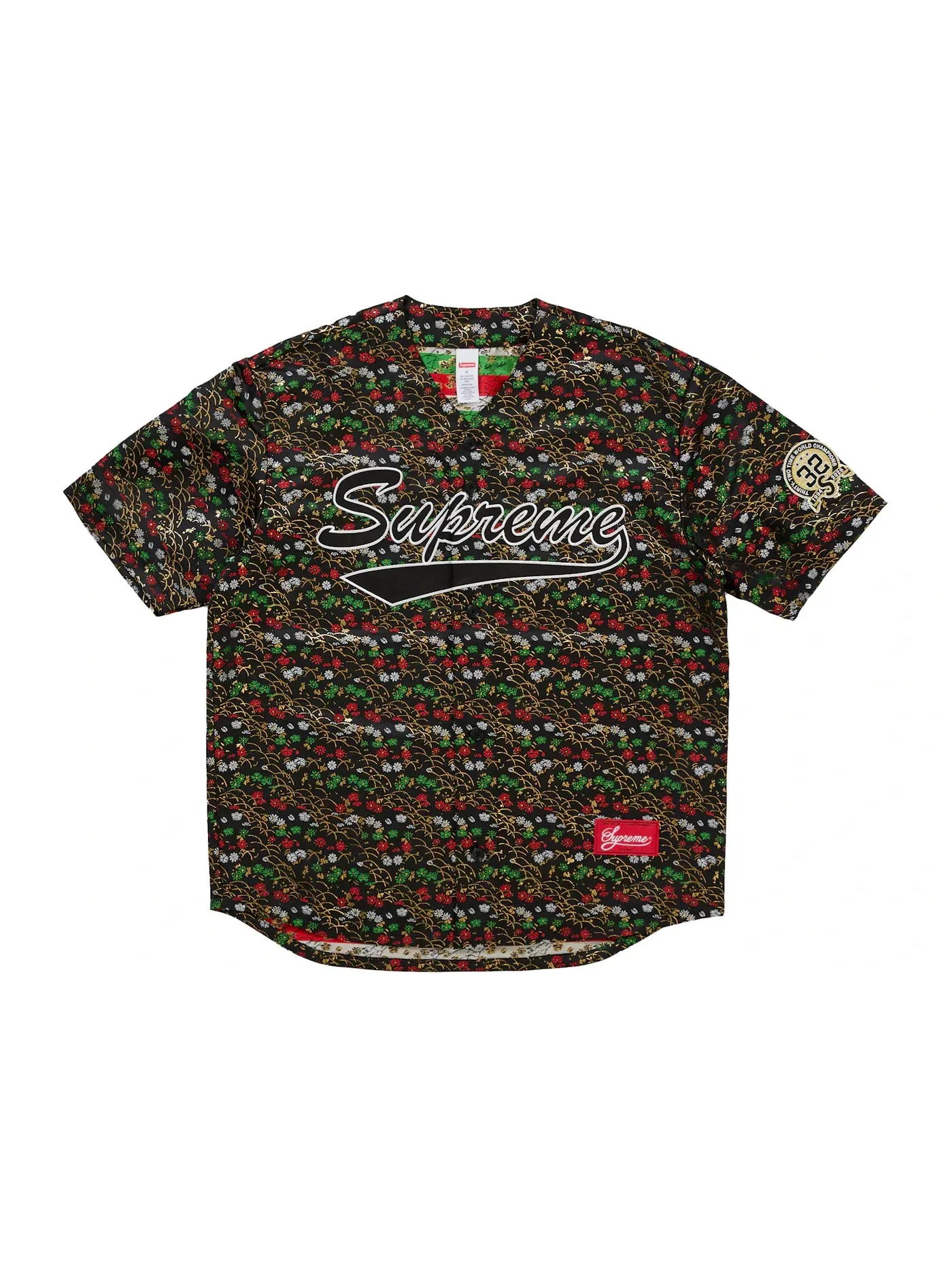 Мужская джерси с жаккардовым цветочным принтом Supreme — изображение 1 из 2, черный