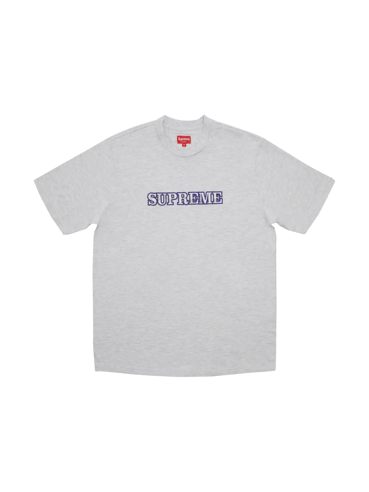 Мужская футболка с принтом Supreme Floral Logo Tee — изображение 1 из 1, серый